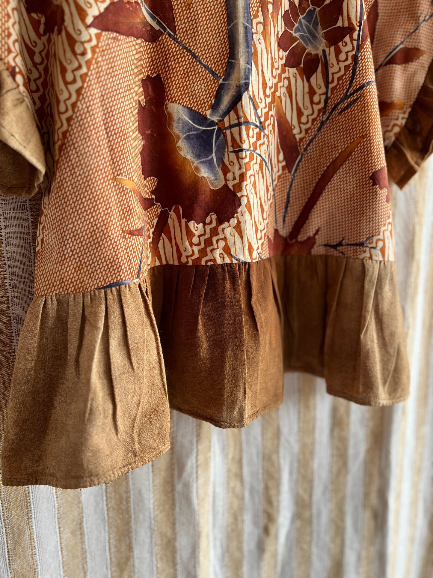 Vintage Batik and berry farmer cheesecloth dolly top