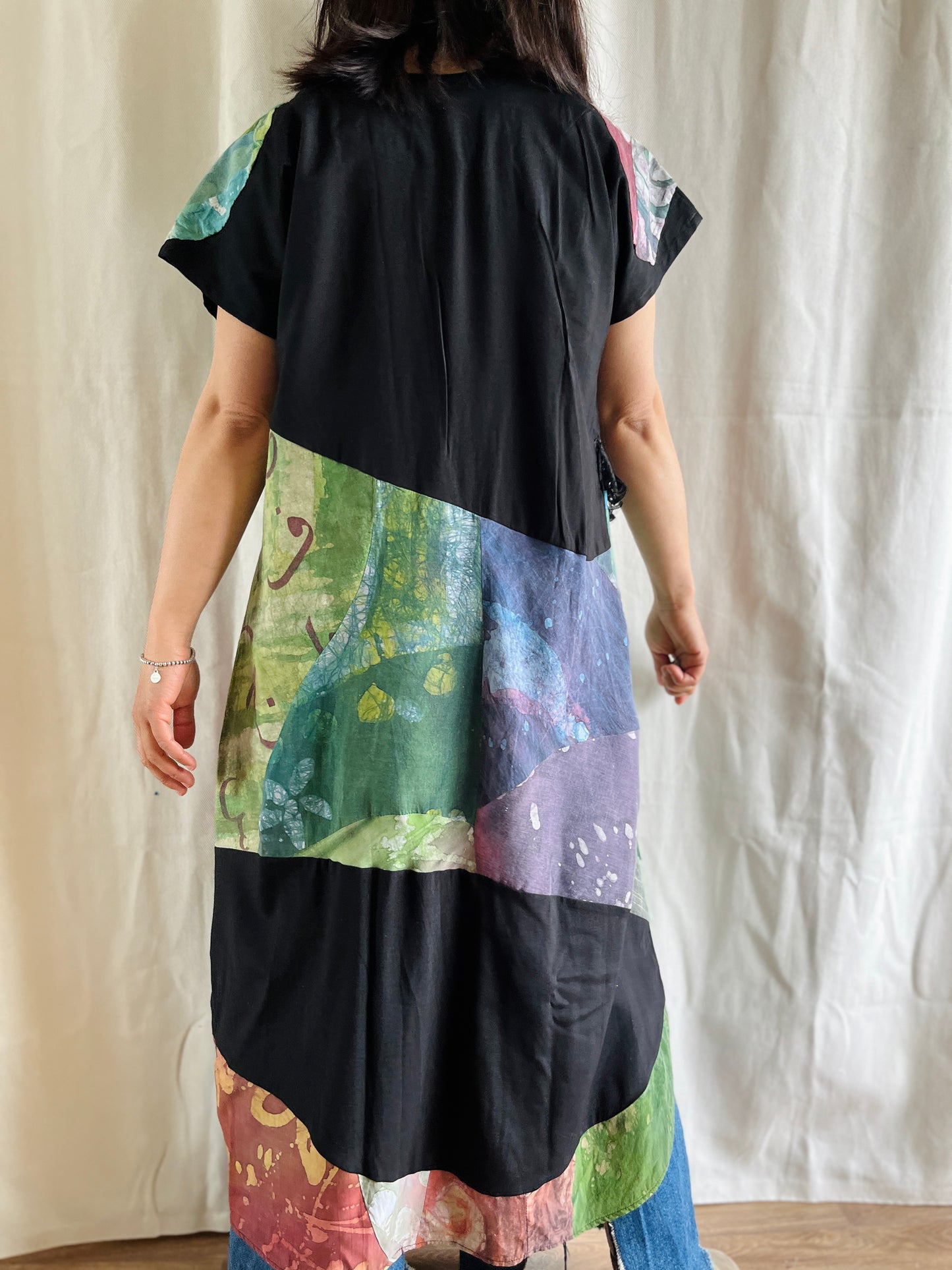 Handmade vintage Geometrical patchwork dress