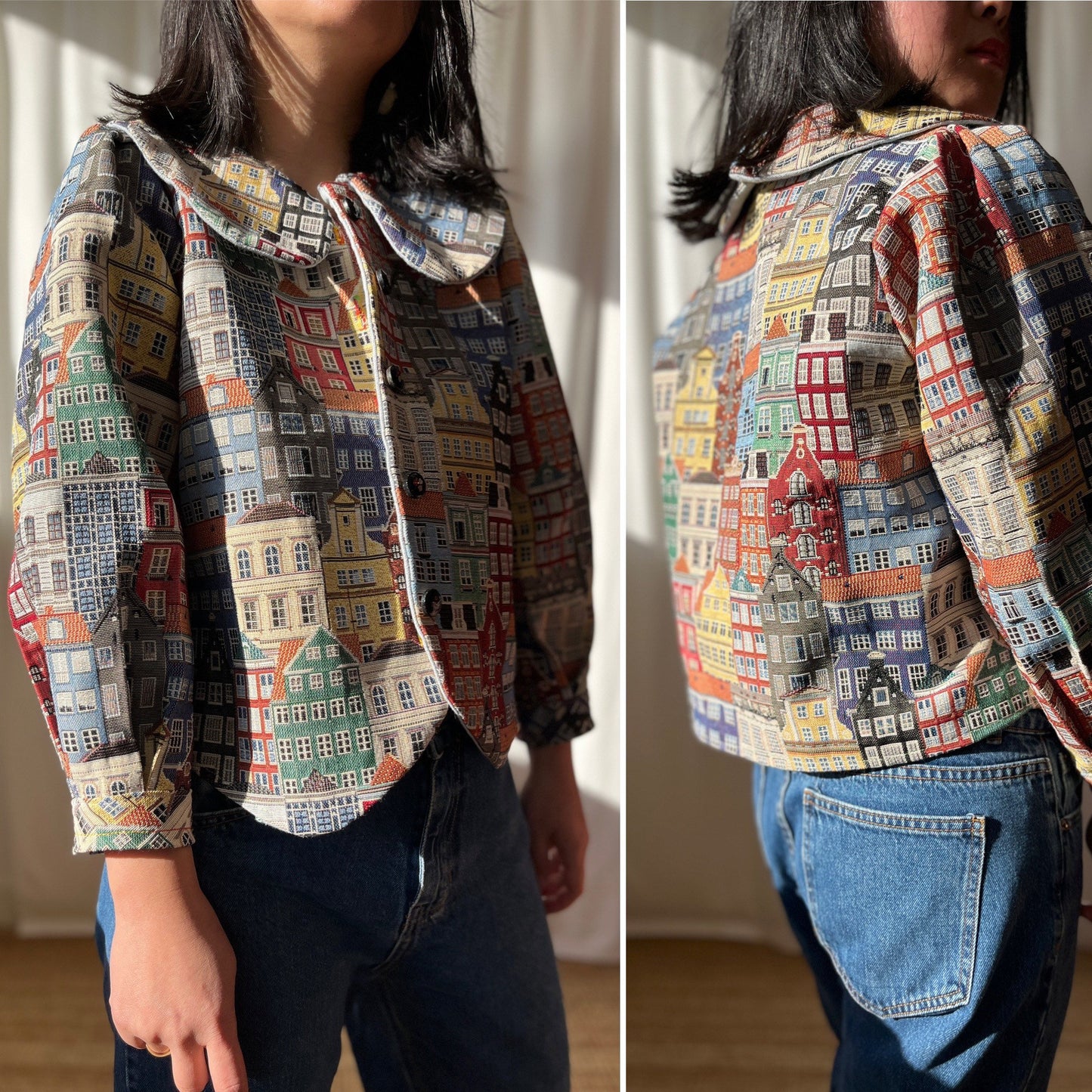 Canal Houses Big Collar Cropped Jacket