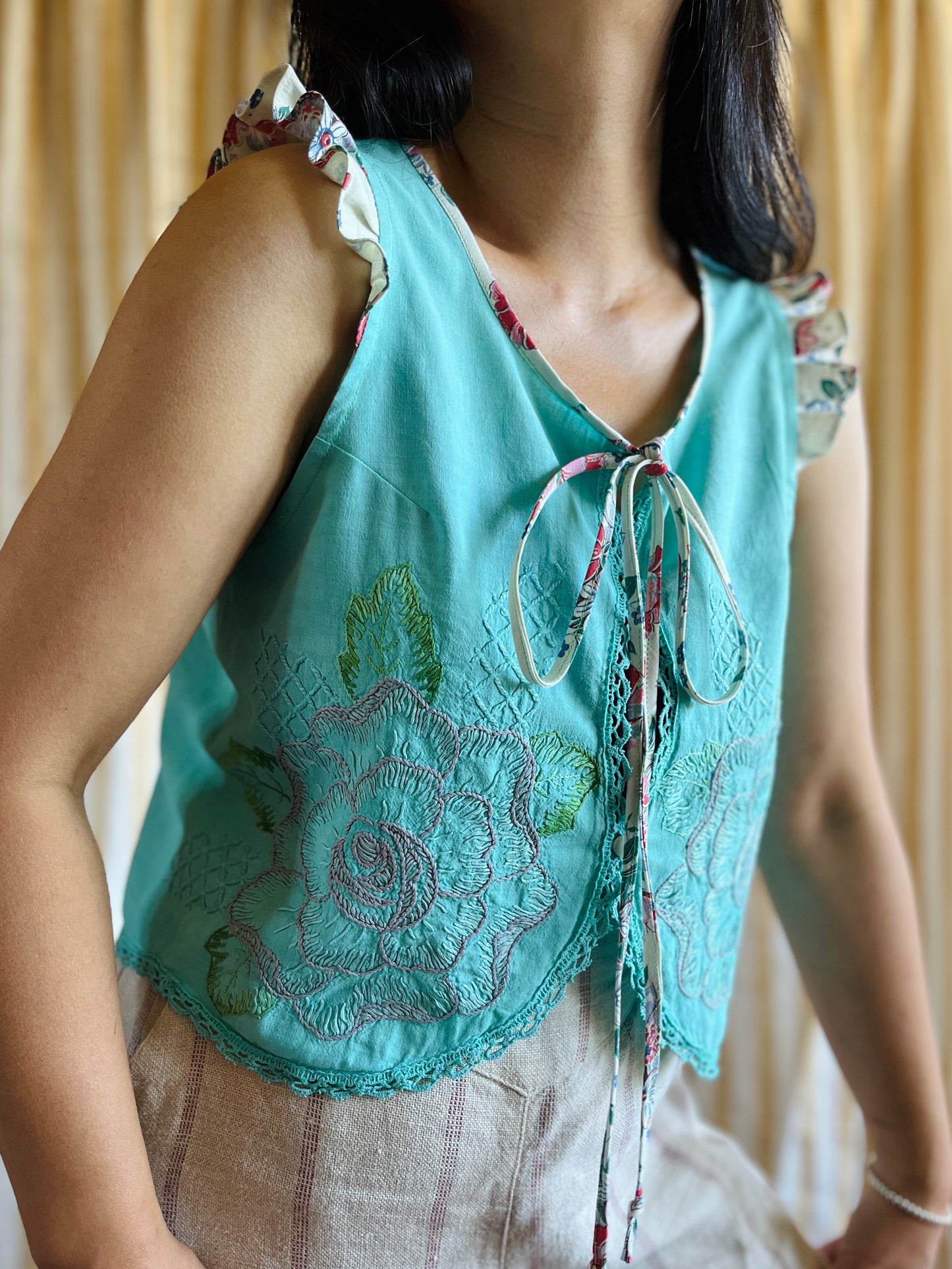Passion Dyes - turquoise ruffle tank