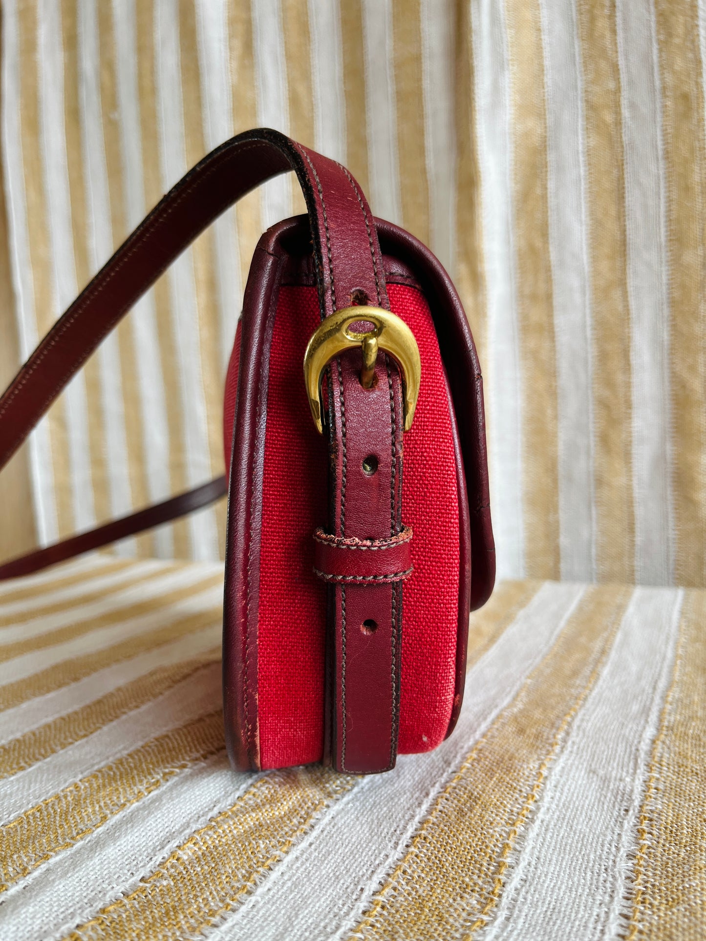 RARE Red Canvas R51 Marble Crossbody Bag