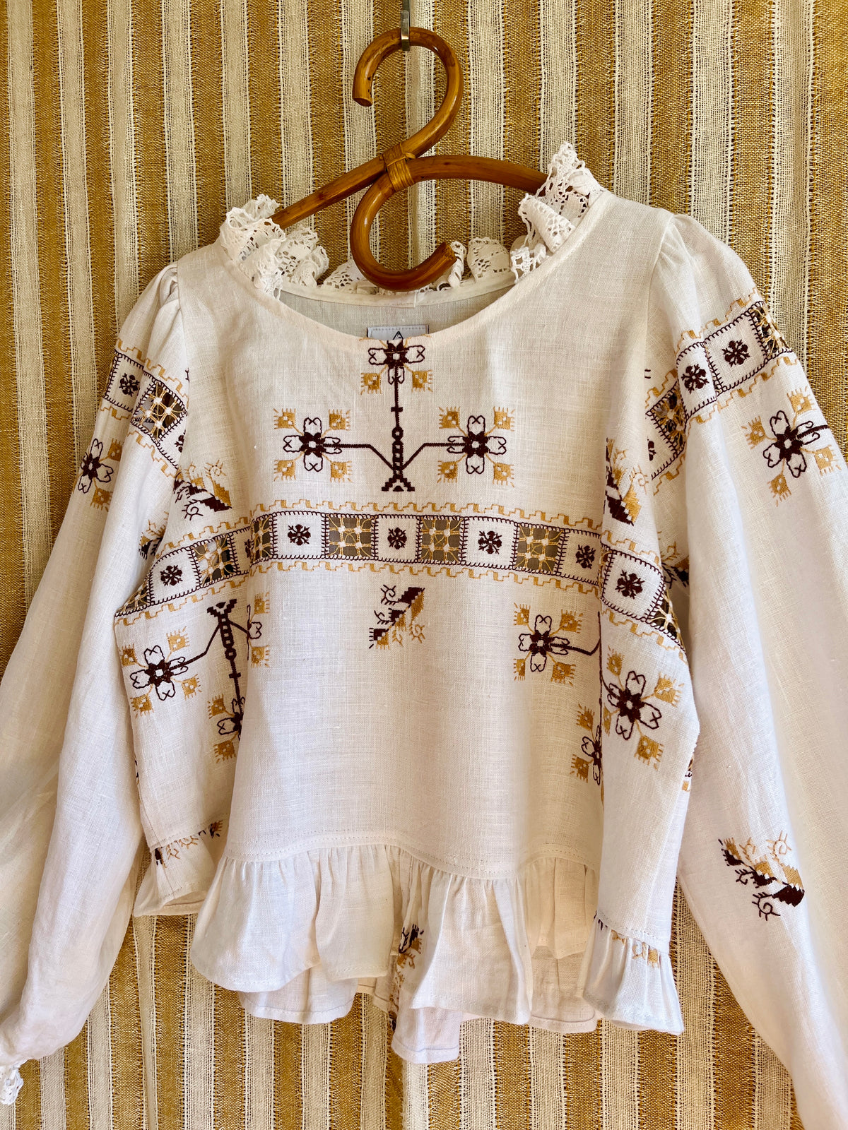 Lagartera Embroidered goddess blouse