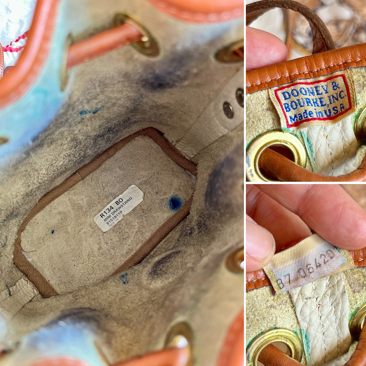 Vintage Dooney & Bourke R134 Mini Drawstring Shoulder-Crossbody Bag