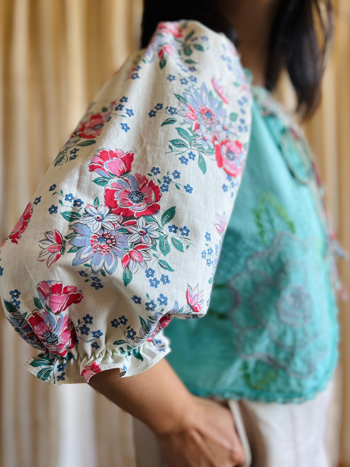 Passion Dyes - turquoise ruffle blouse