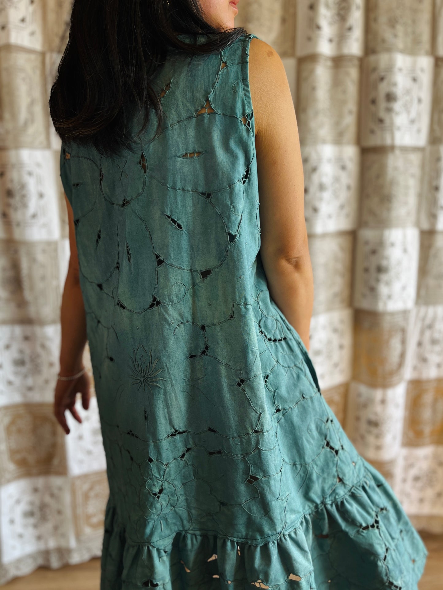 Cut work forest dress