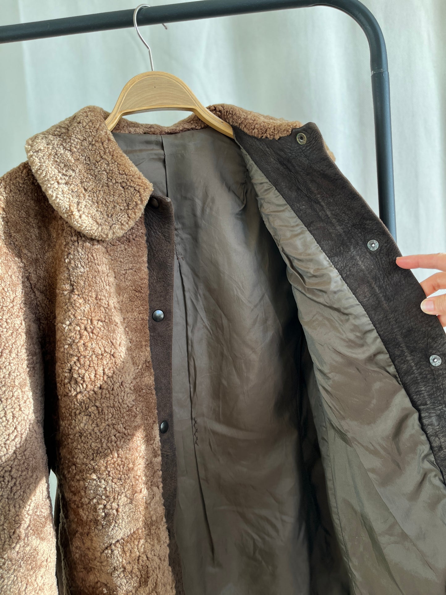 Stunning 70s Vintage Teddy Brown Shearling lambswool fur Coat