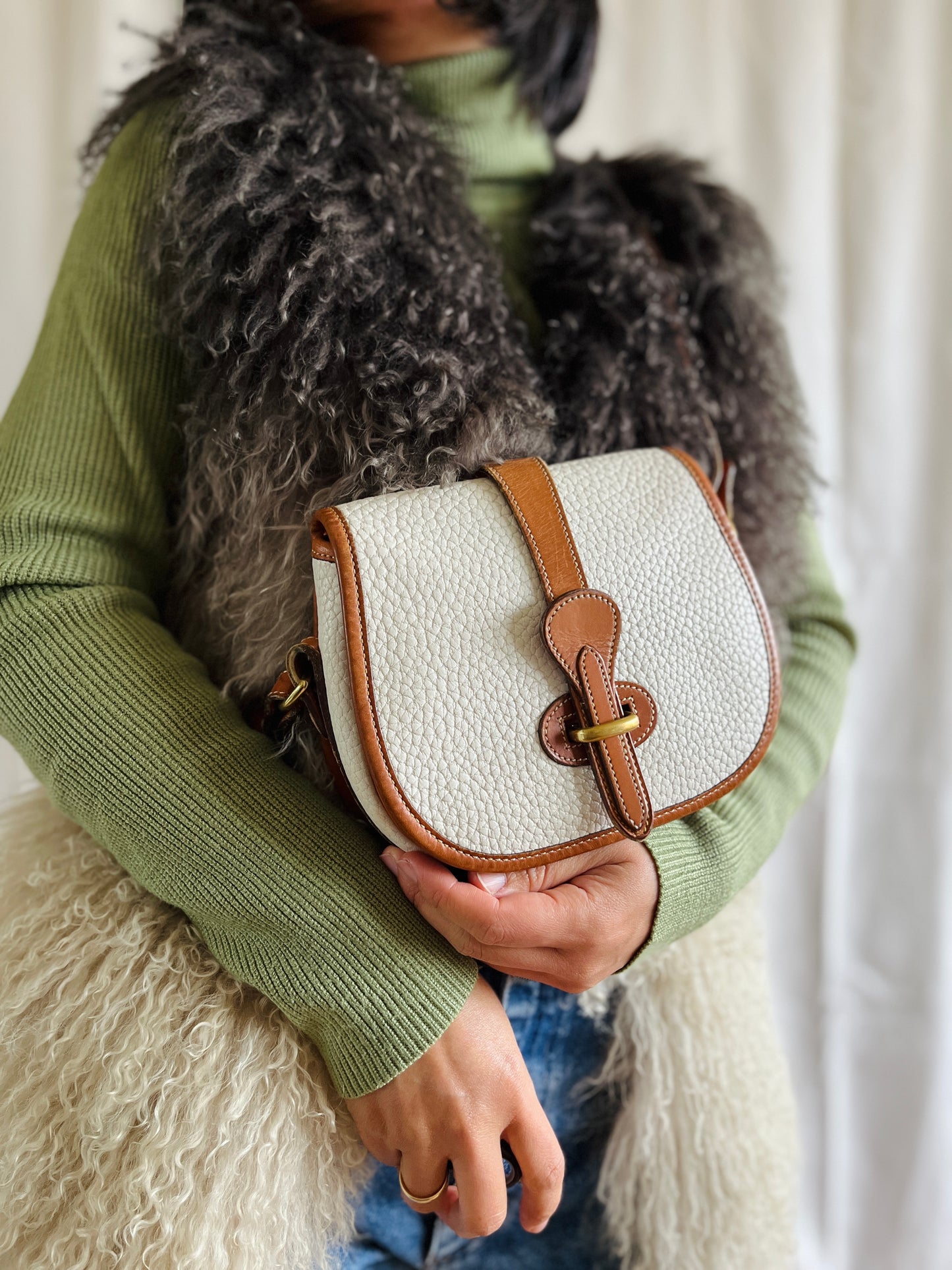 Cream / British Tan R51 Marble Crossbody Bag