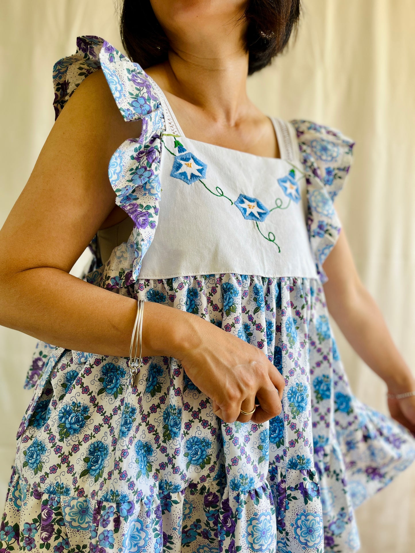 ✨ Morning Glory Embroidery Cottage Dress