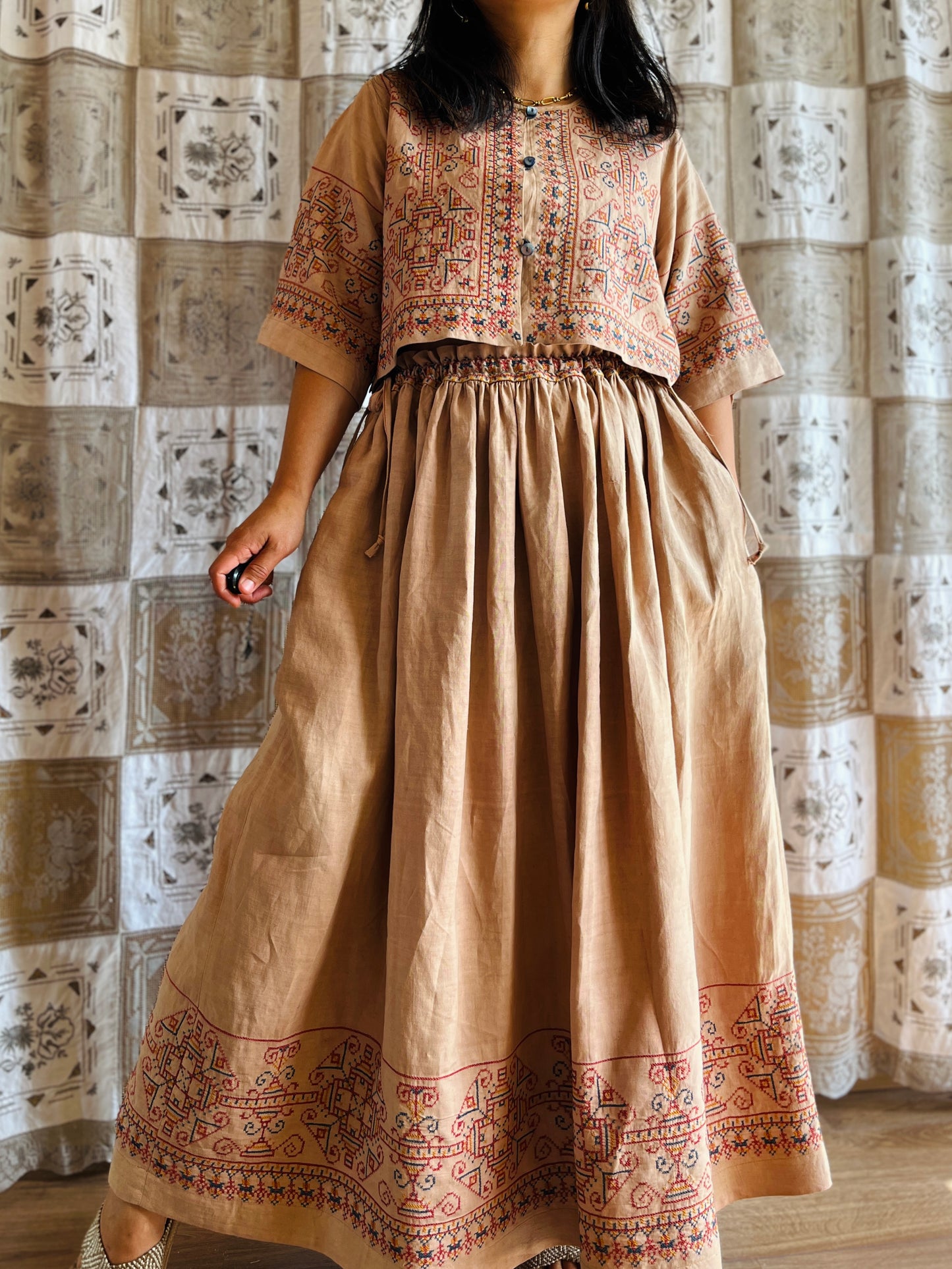 Full embroidery skirt set