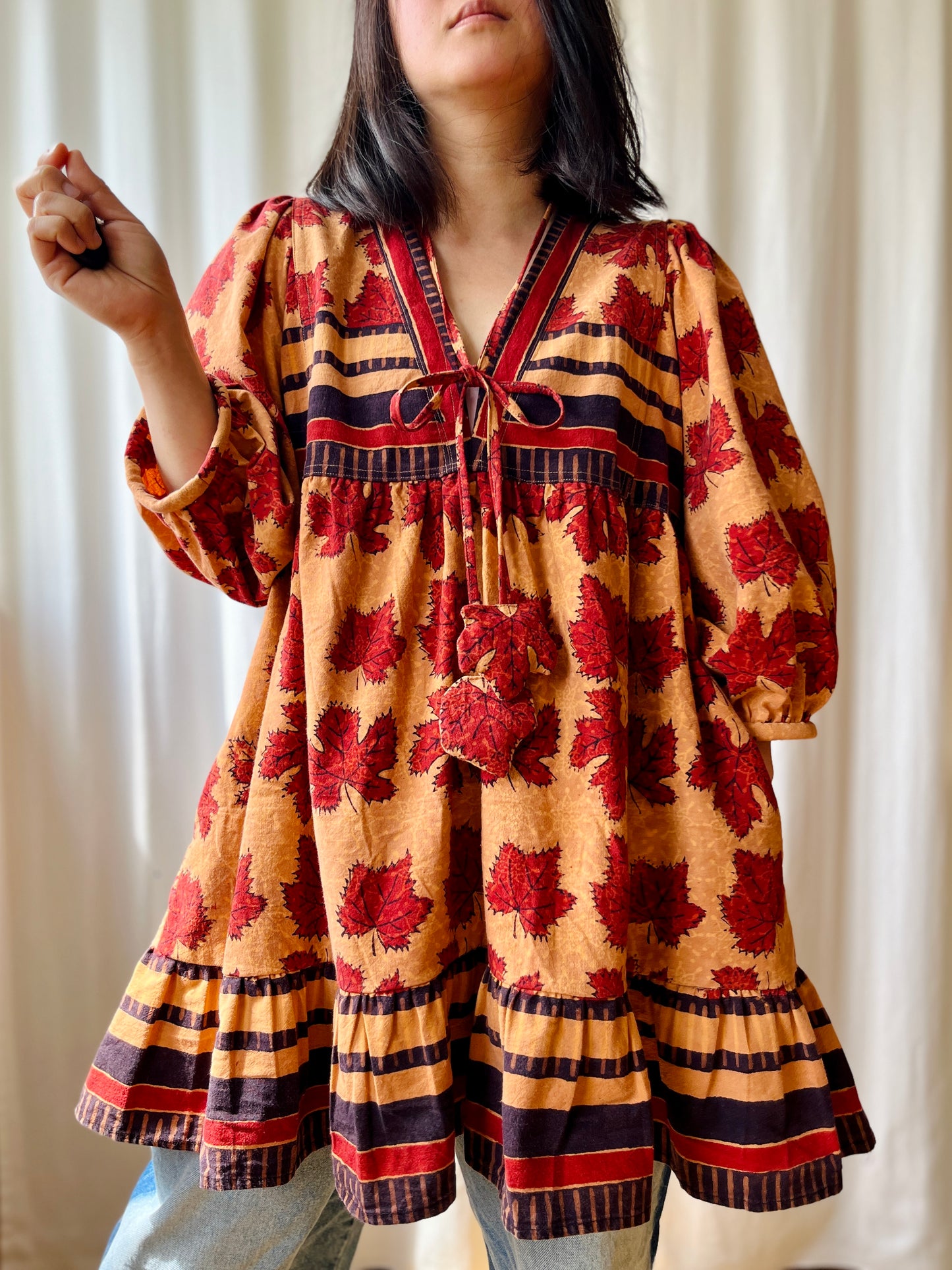 70s inspired Goddess Dress - Autumn