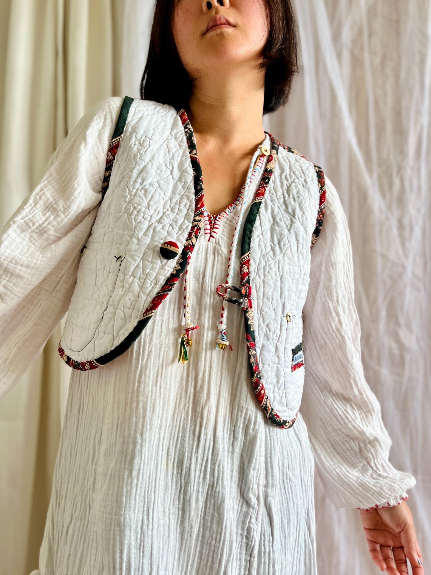 Reversible vintage hand quilted waistcoat