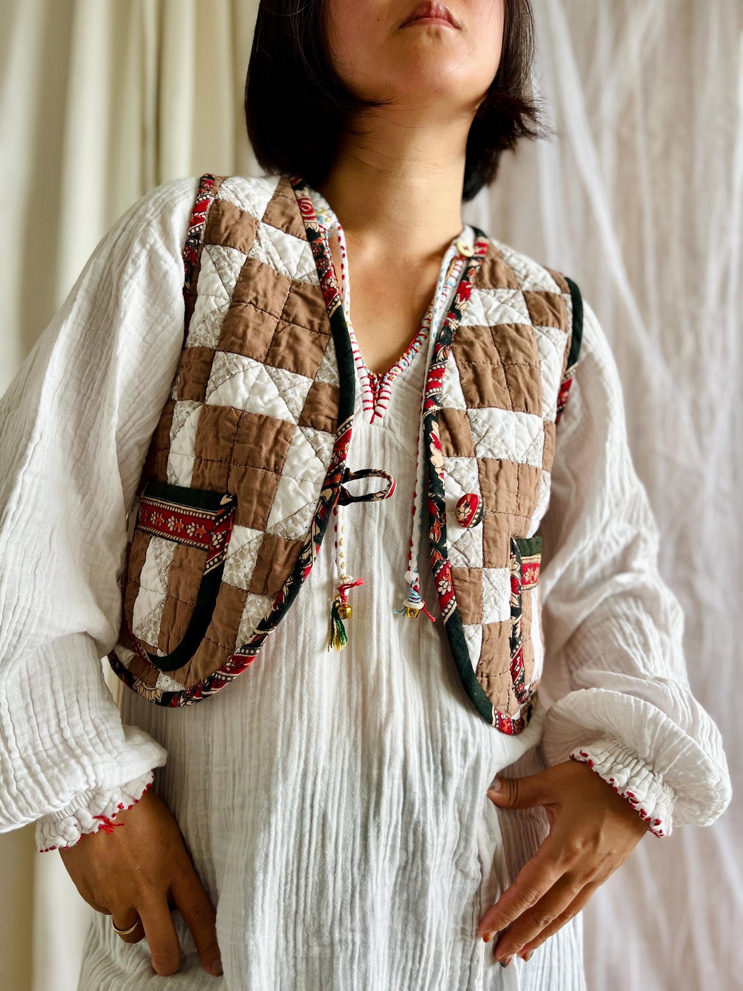 Reversible vintage hand quilted waistcoat