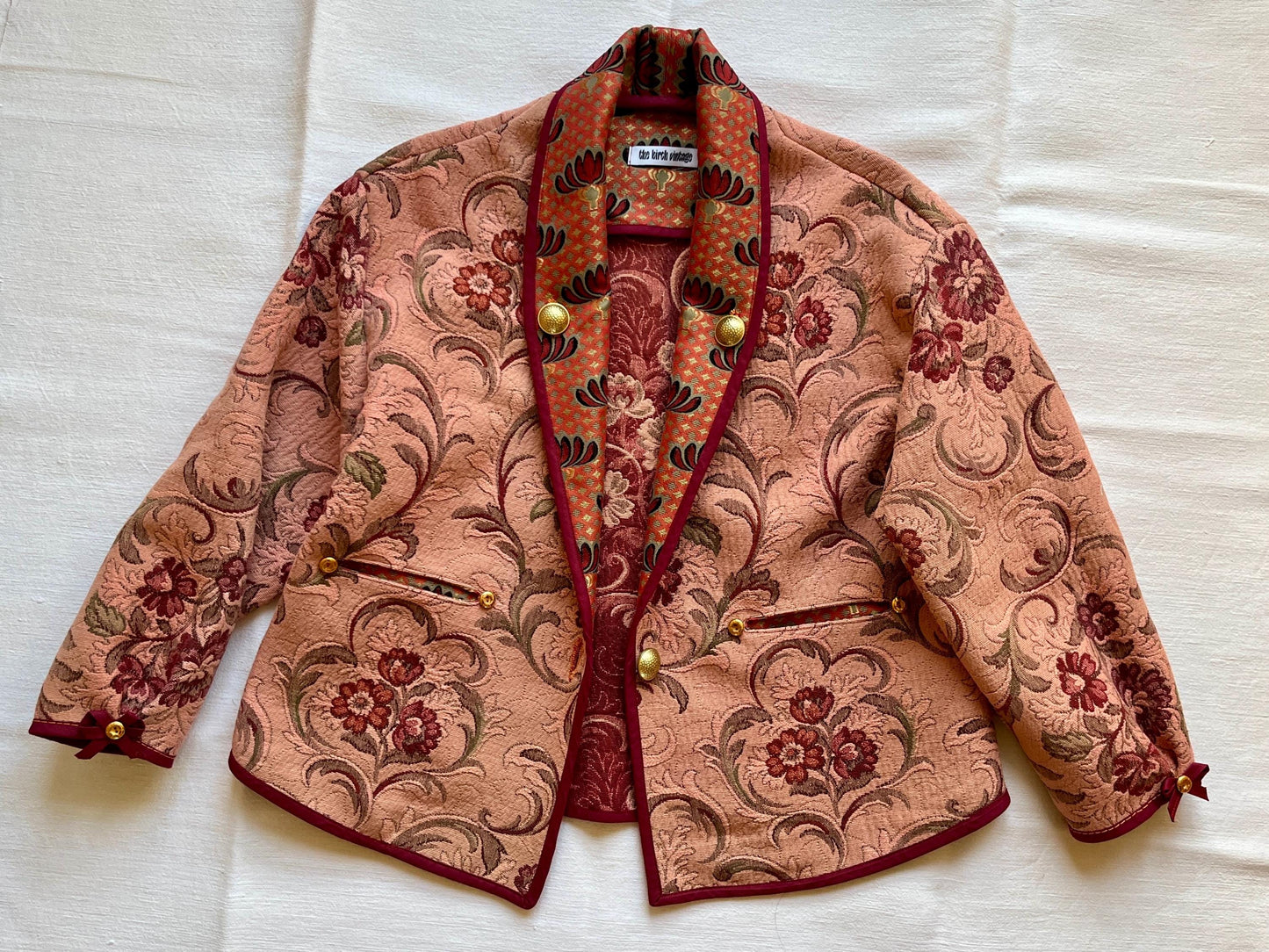 Repurpose vintage tapestry jacket