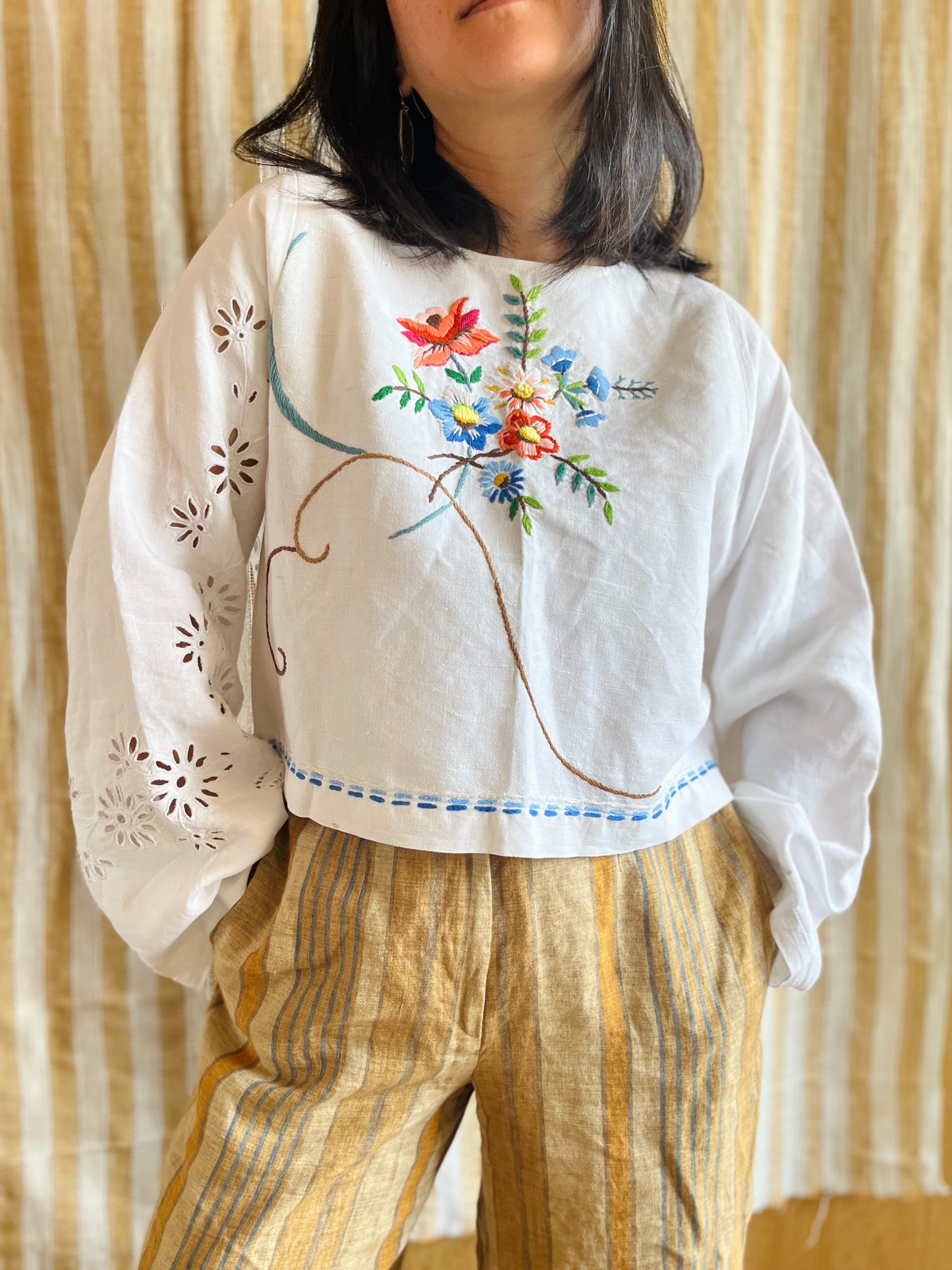 Nordic floral Blouse - Long sleeves