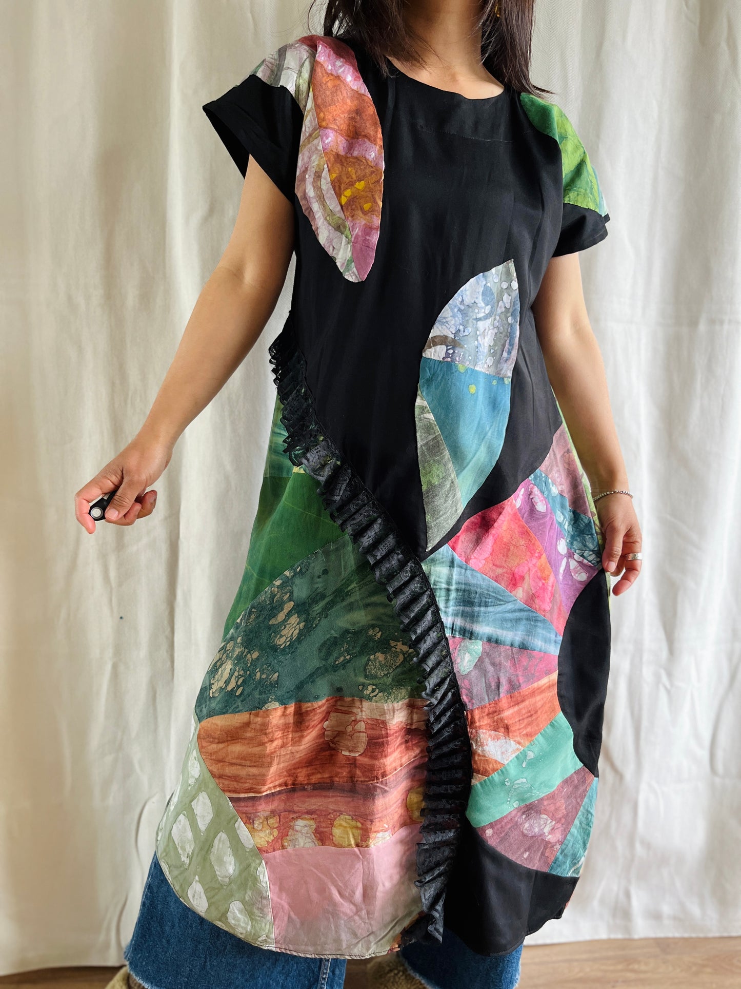 Handmade vintage Geometrical patchwork dress