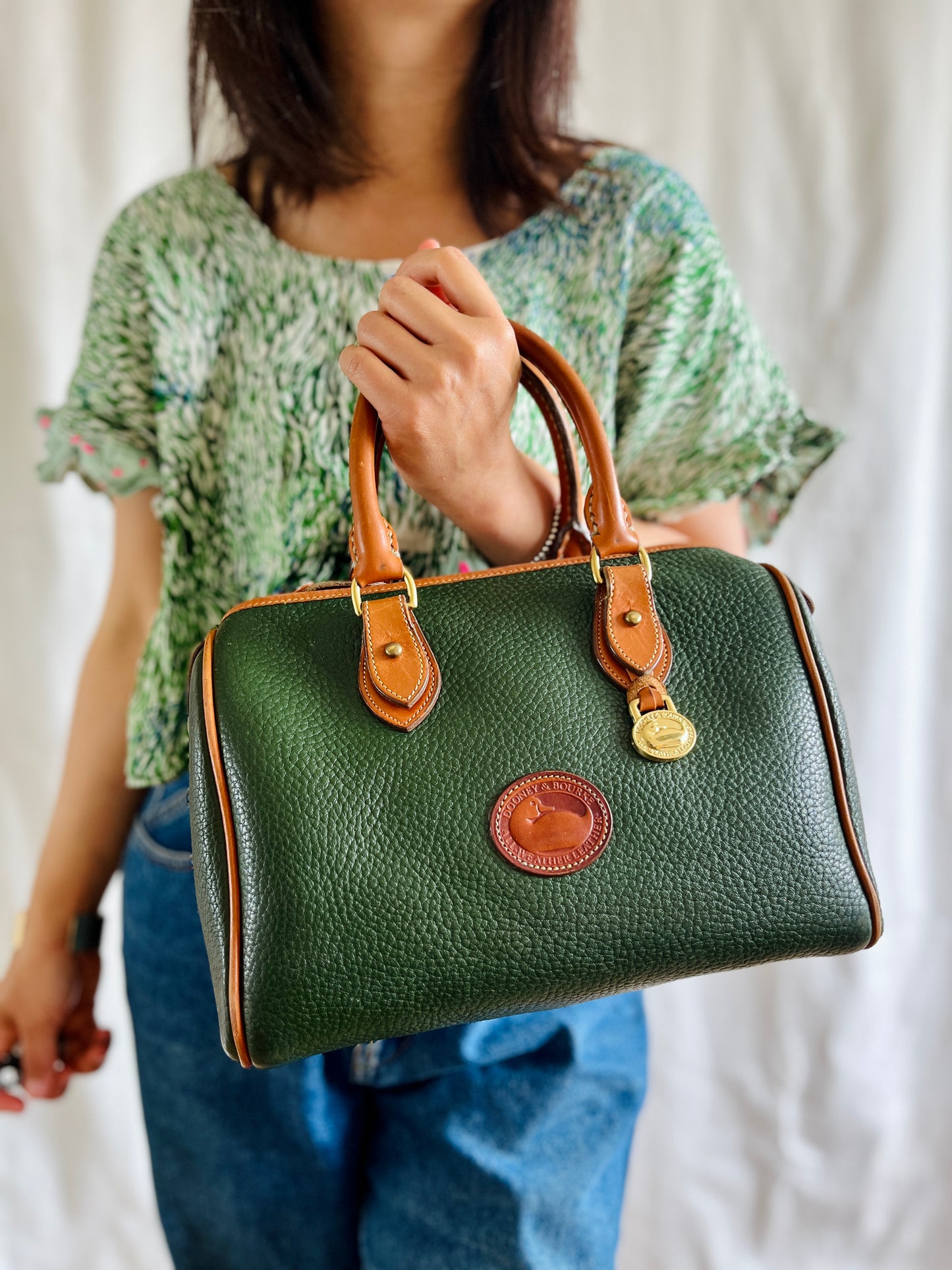 Fir Green/British Tan R28 Top Handle Speedy Doctor's Bag Satchel