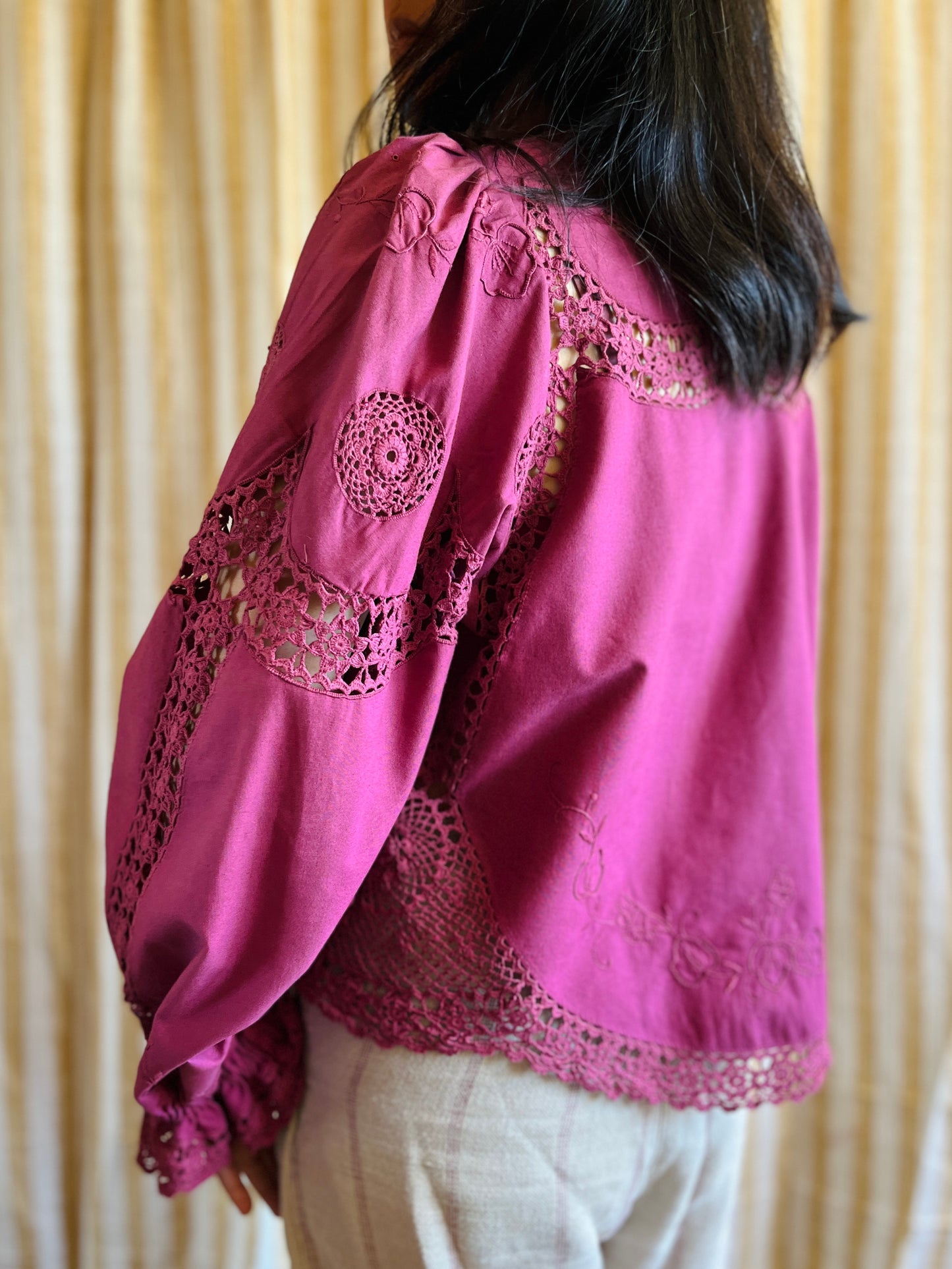 Passion Dyes - Circular crochet blouse in Red Wine