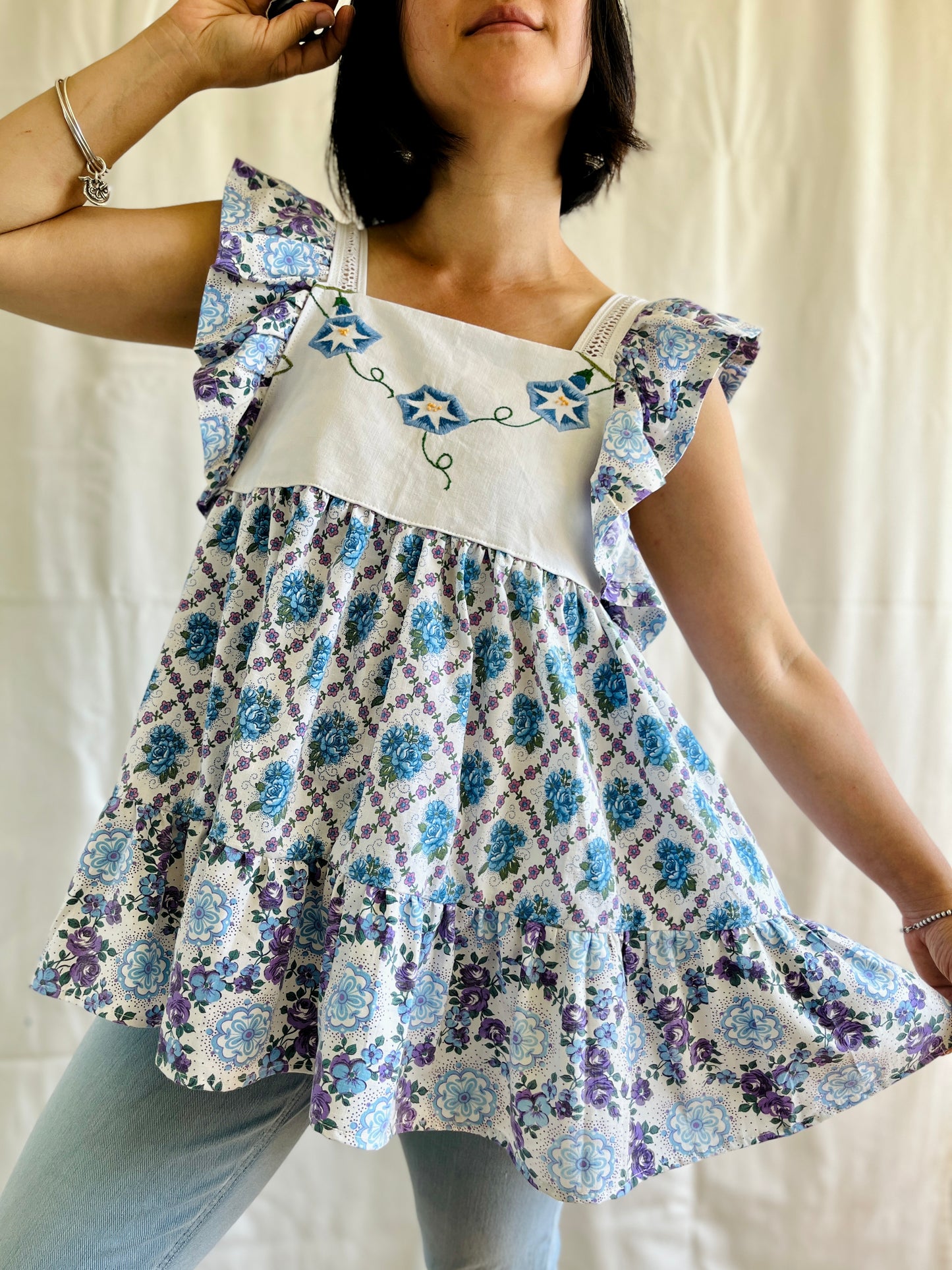 ✨ Morning Glory Embroidery Cottage Dress