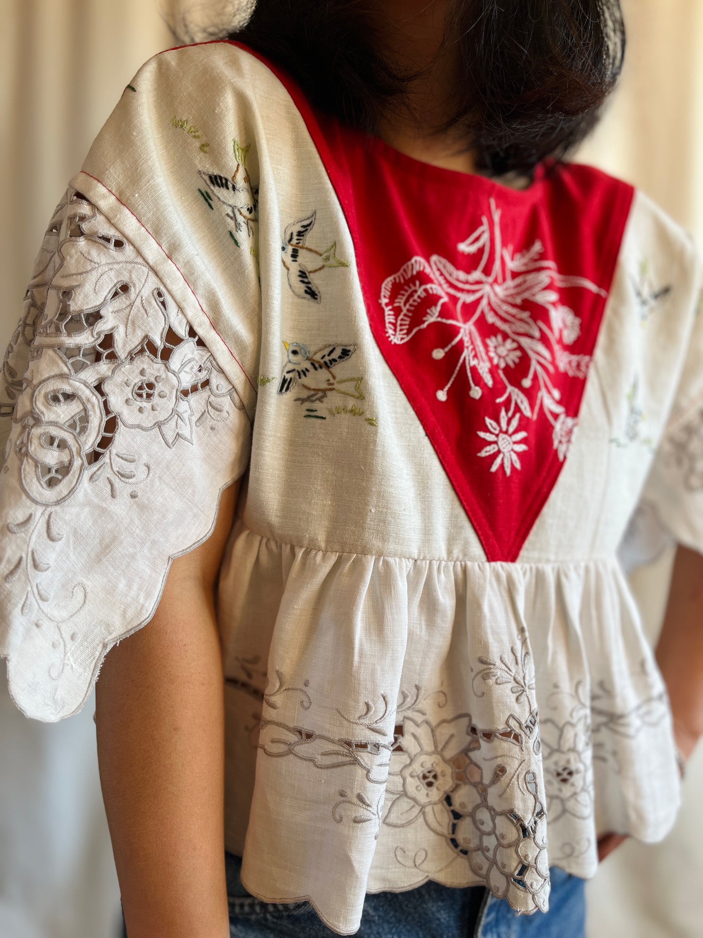 Little birdies patchwork Dolly Blouse