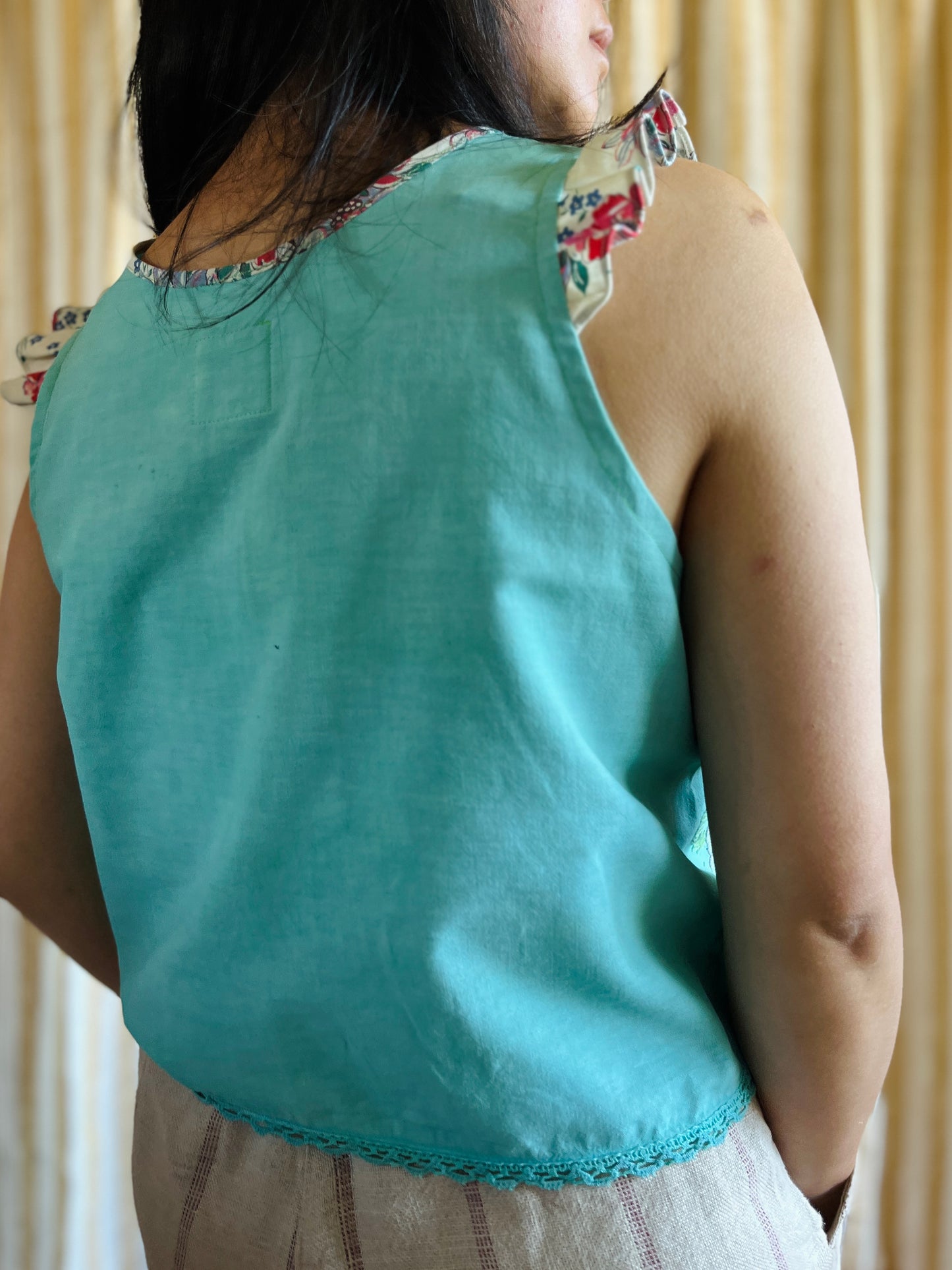 Passion Dyes - turquoise ruffle tank