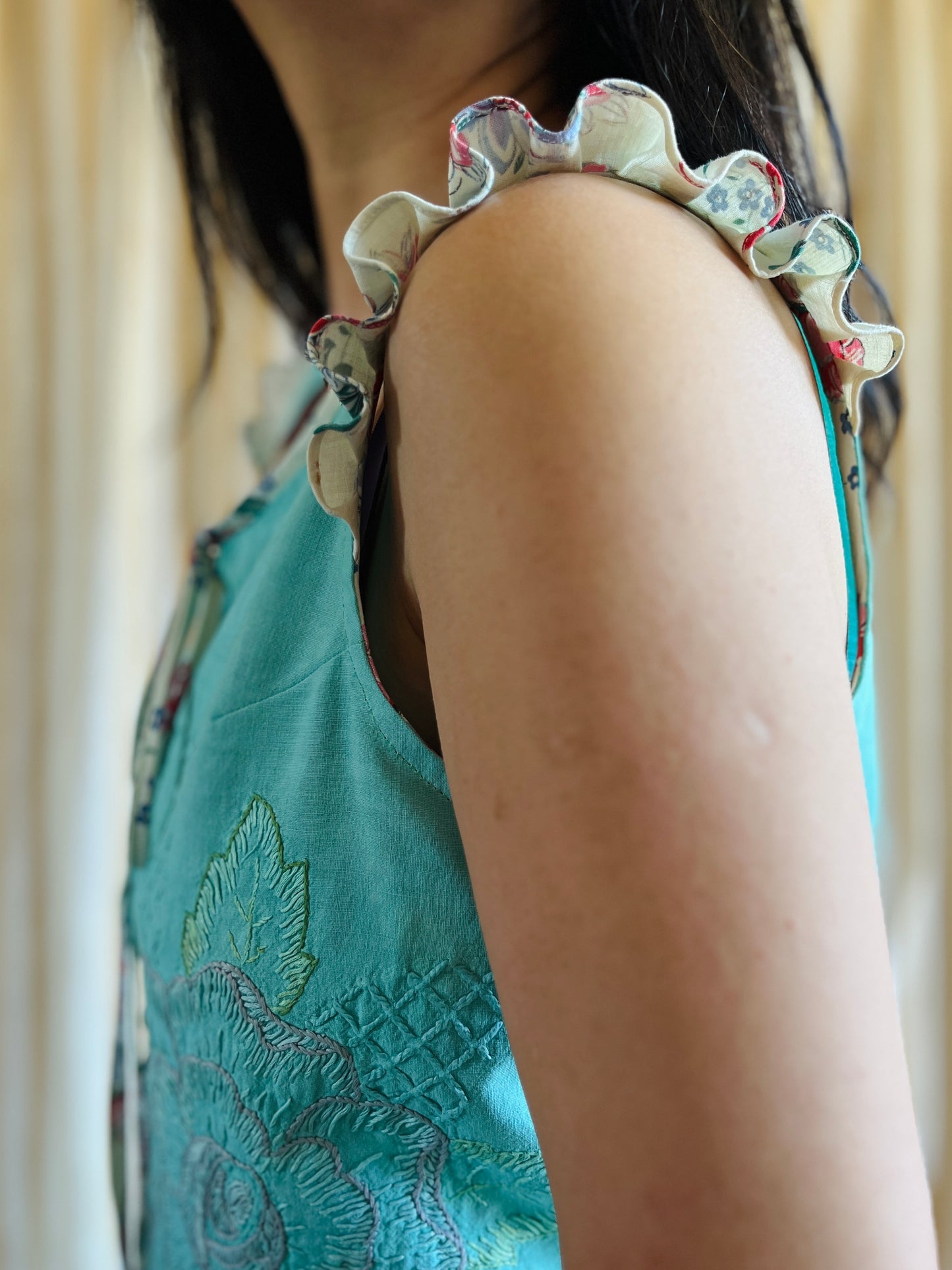 Passion Dyes - turquoise ruffle tank