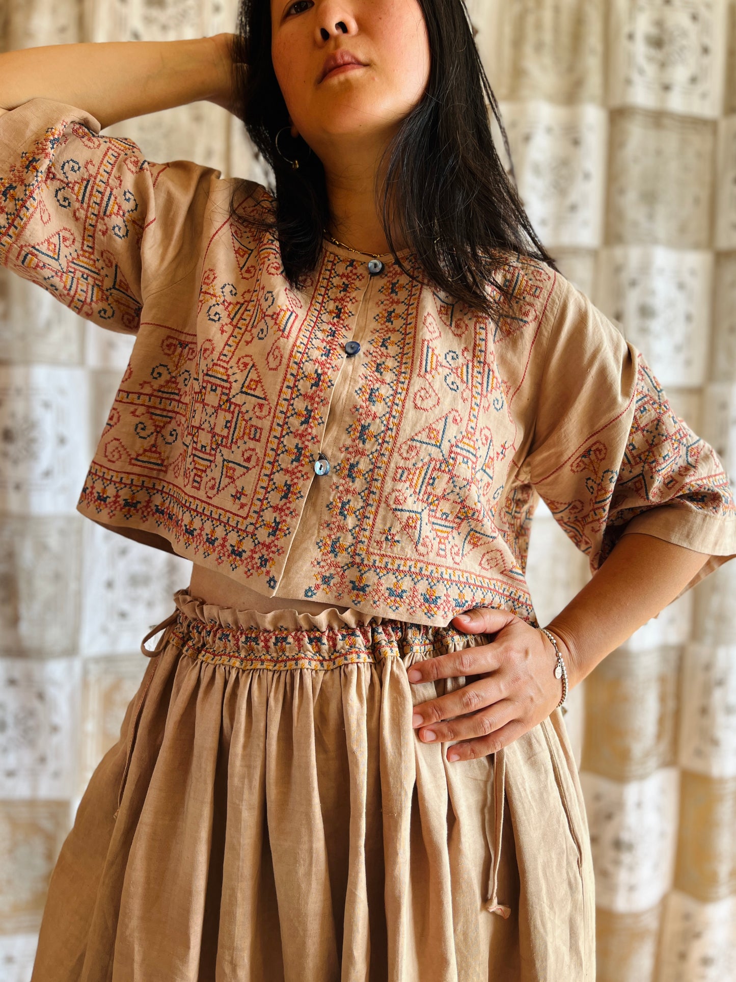 Full embroidery skirt set