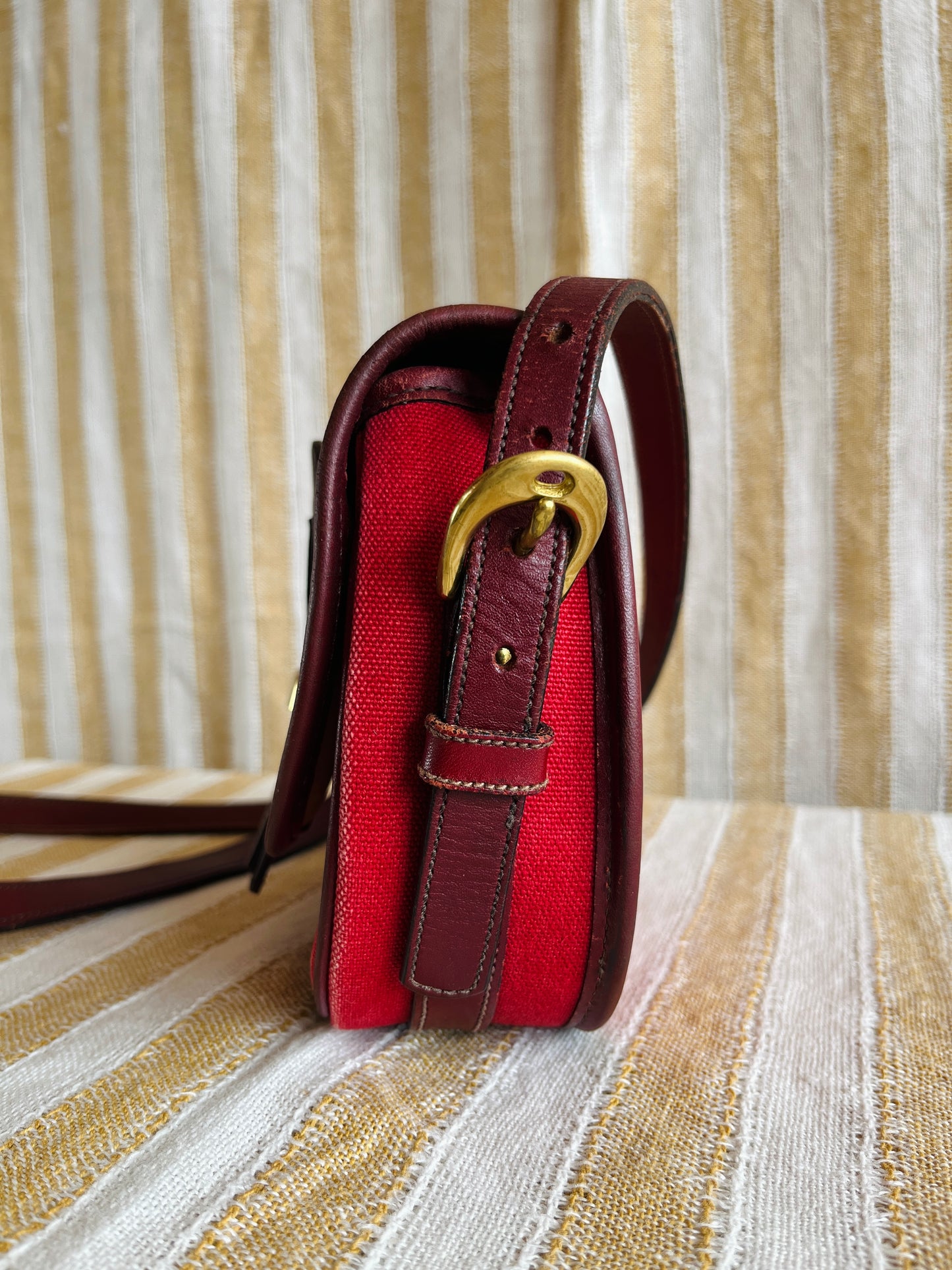RARE Red Canvas R51 Marble Crossbody Bag