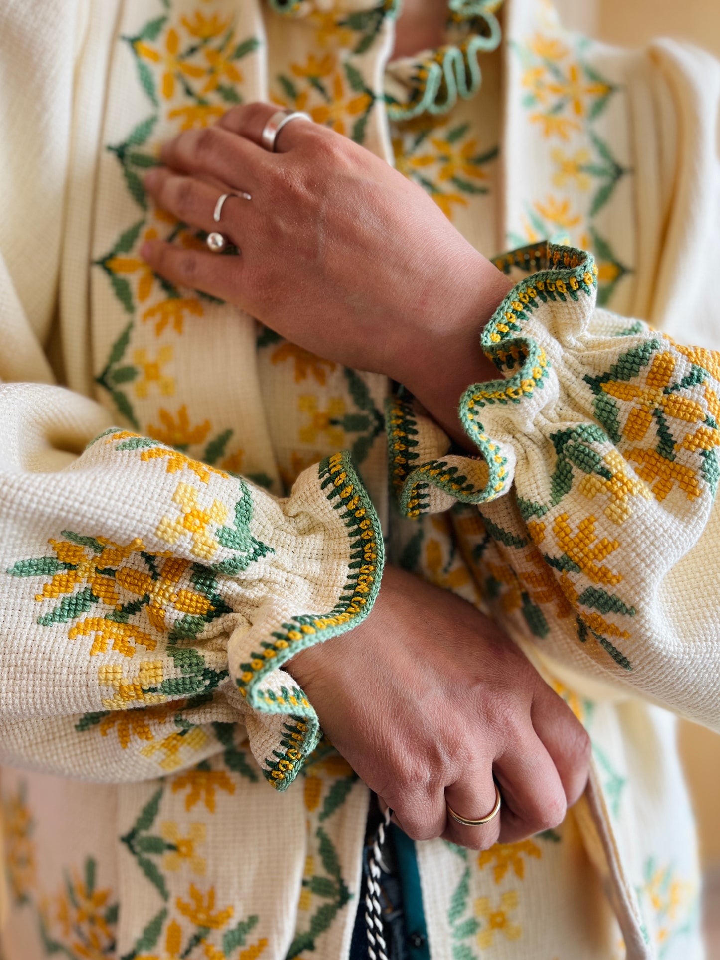 Waffle Cotton Spring Jacket with Matching Belt