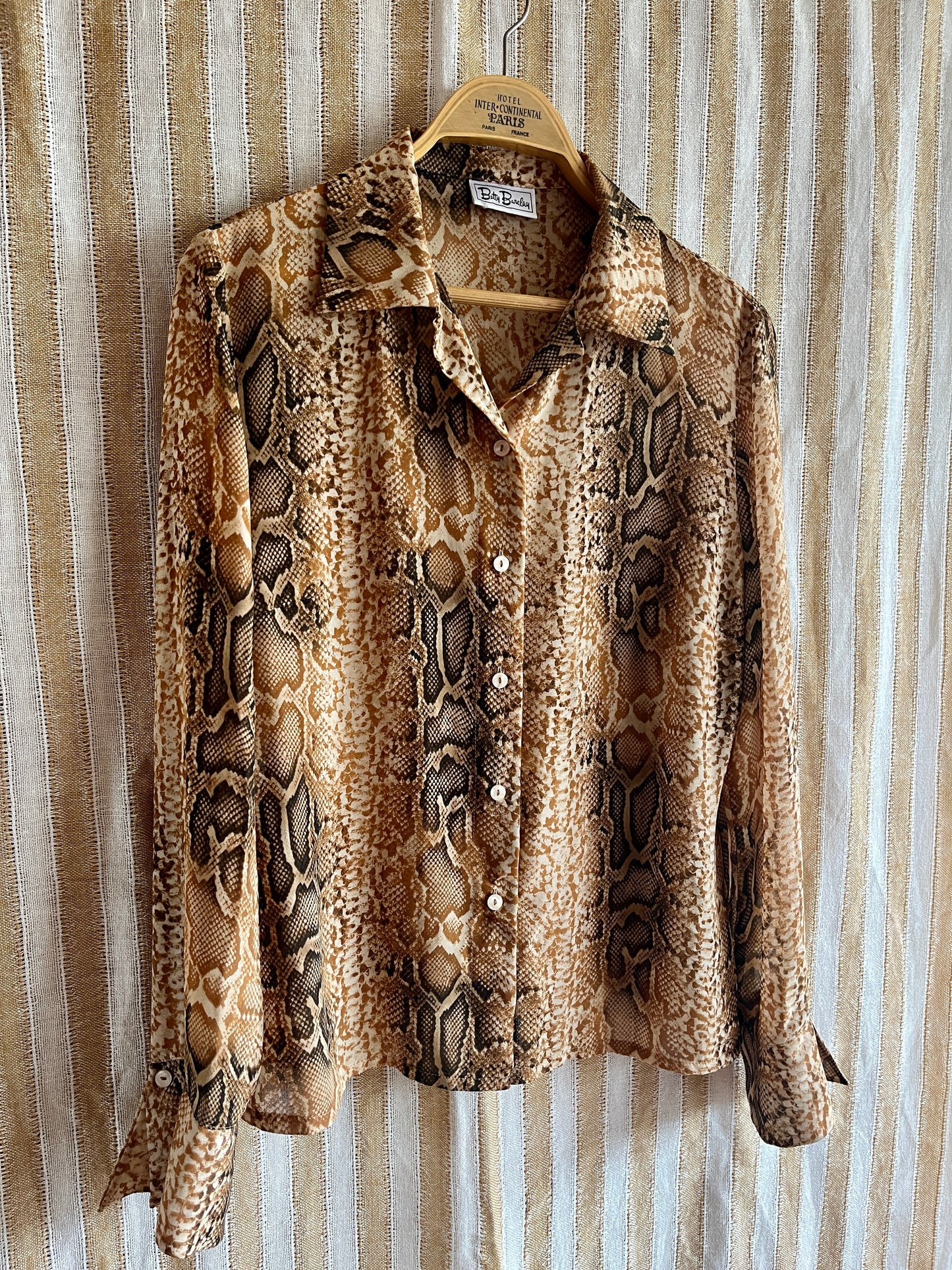 Y2K Snake prints Sheer Blouse
