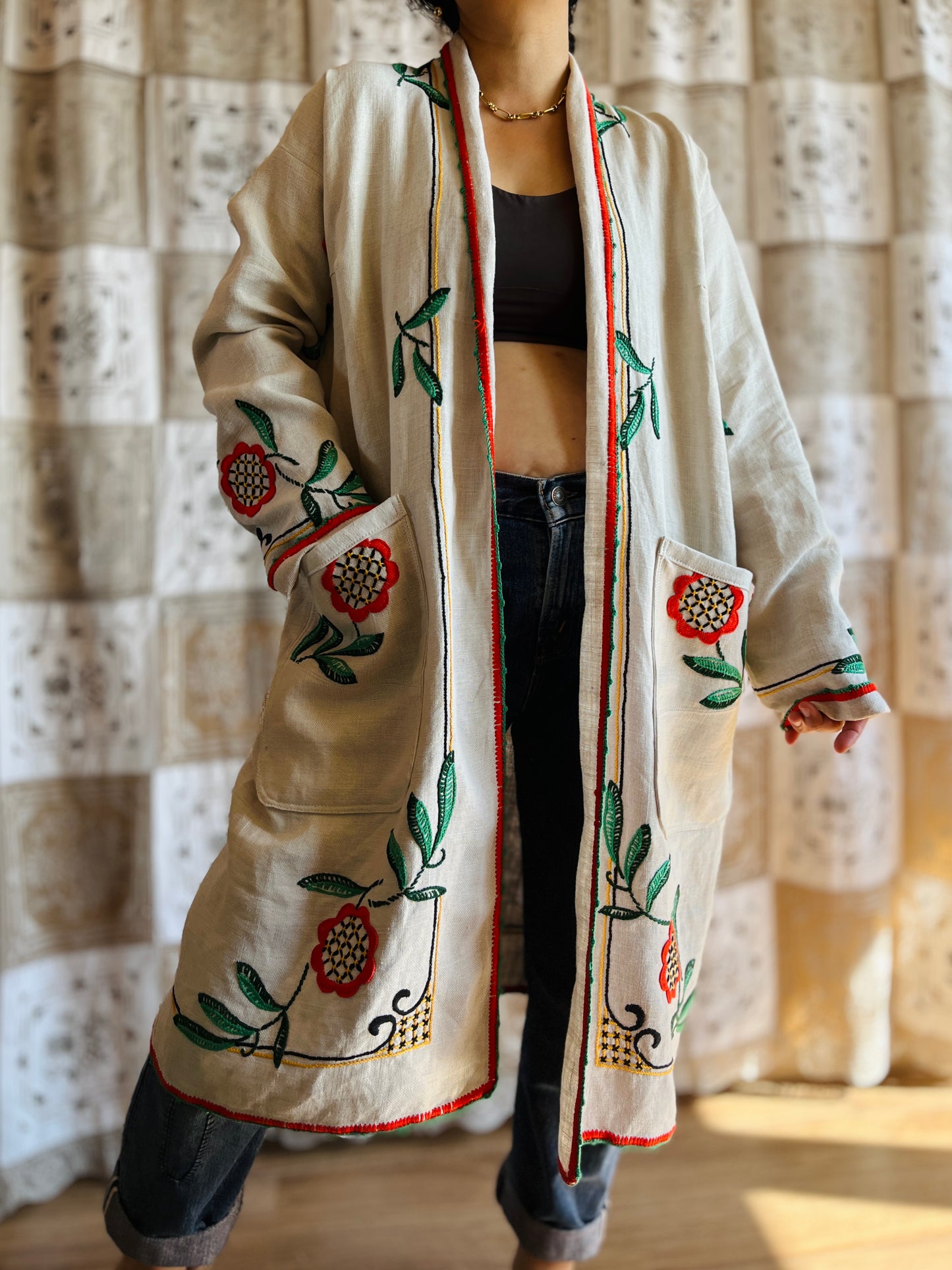 Linen long kimono