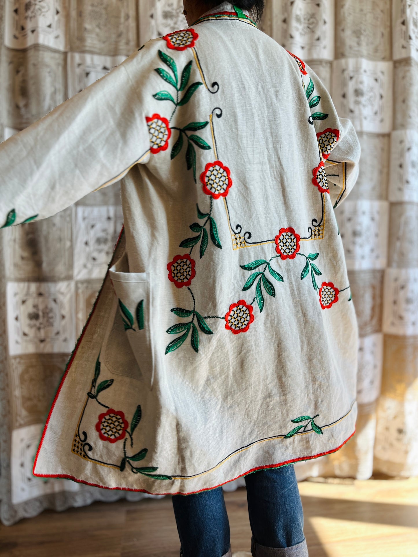 Linen long kimono