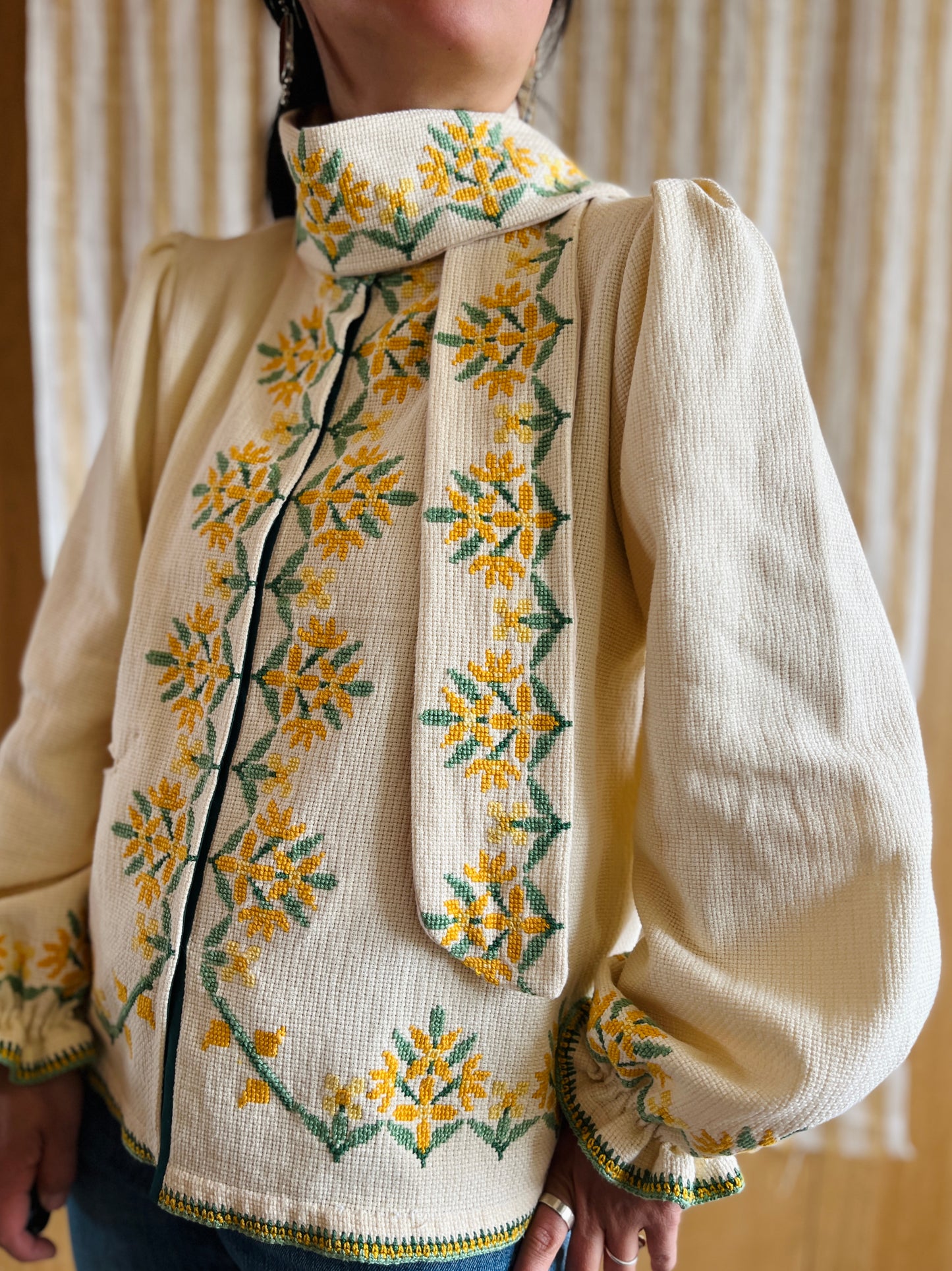 Waffle Cotton Spring Jacket with Matching Belt