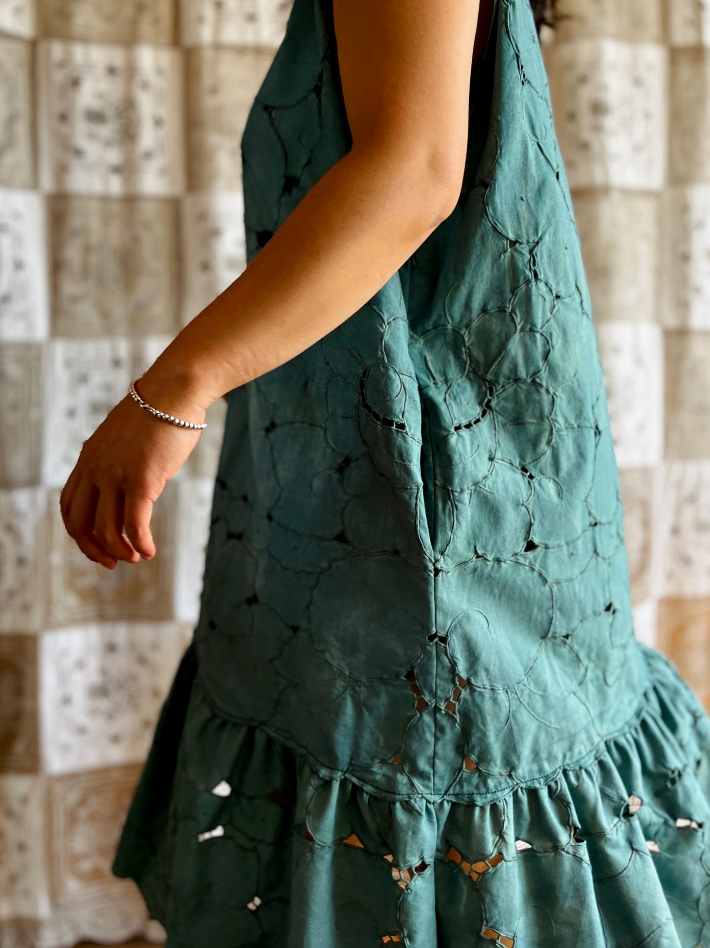 Cut work forest dress