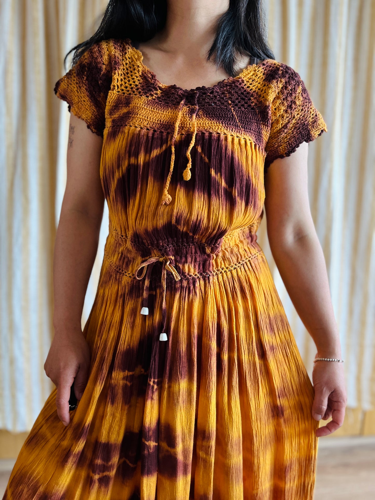 Vintage 1970s handmade Tie-dye Muslim Dress