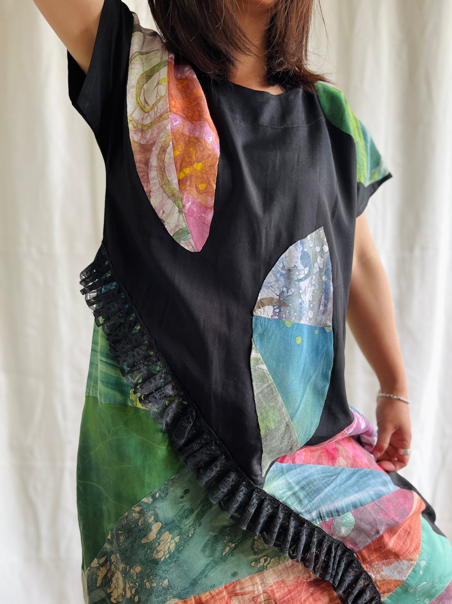 Handmade vintage Geometrical patchwork dress