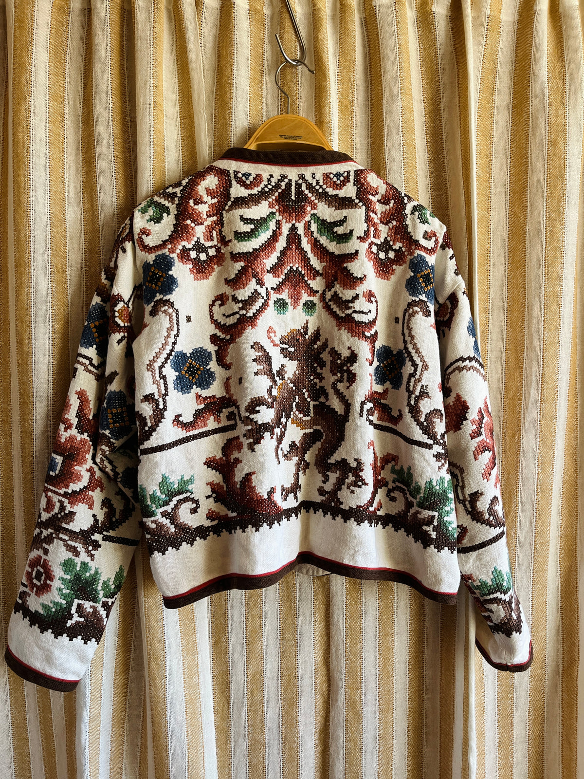 Ancient Wild Dragon Embroidered Bomber Jacket