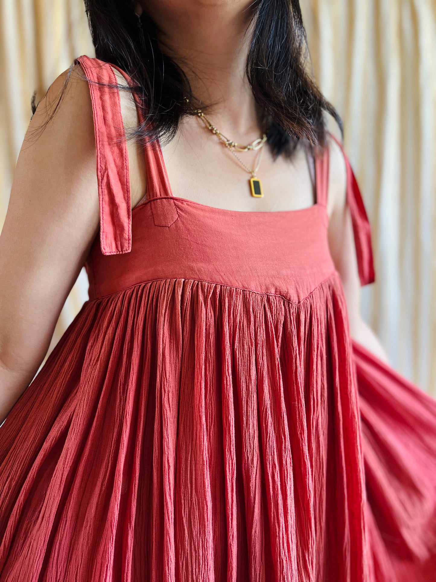 Torrid Coral Pink 70s cheesecloth full circle sundress
