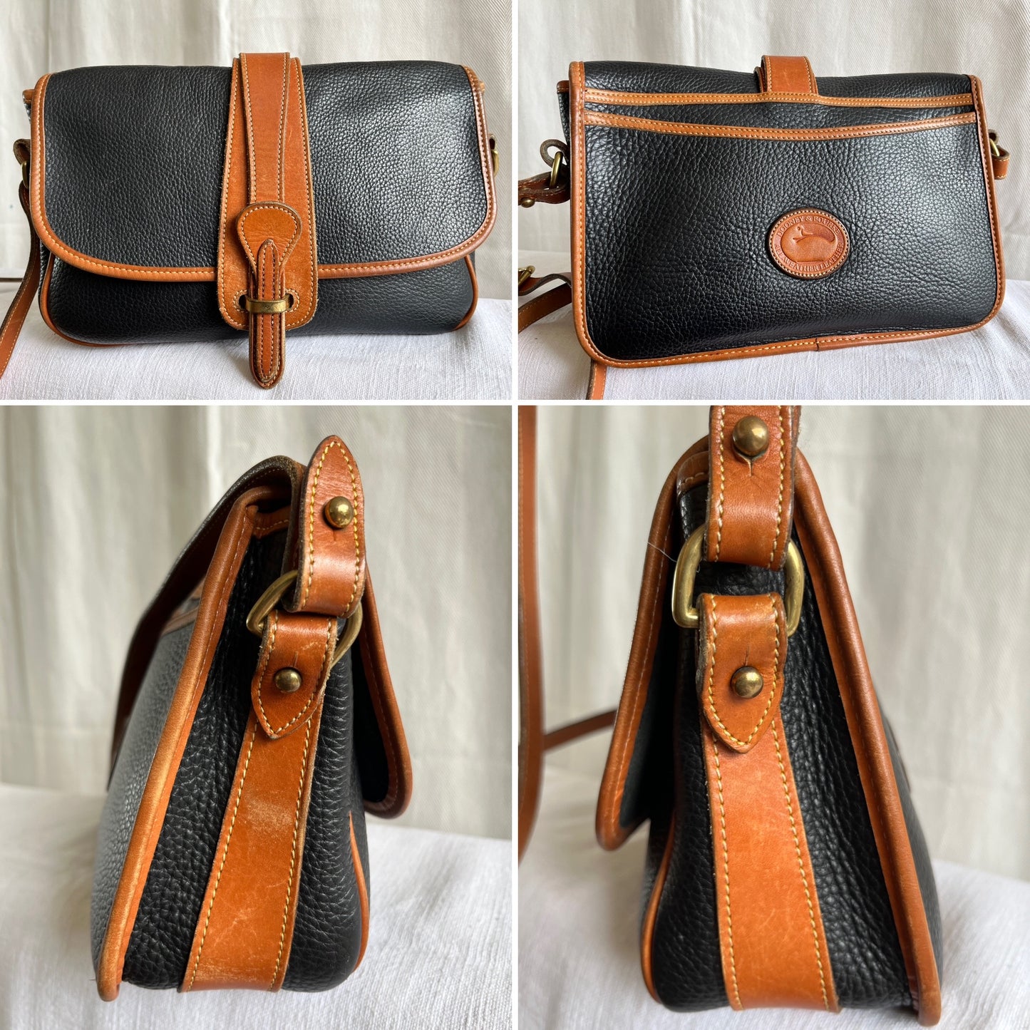 Black /British Tan R54 Large Equestrian Crossbody