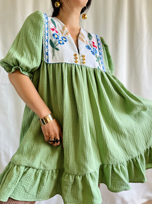 🔮 Raw Embroidery Goddess Dress