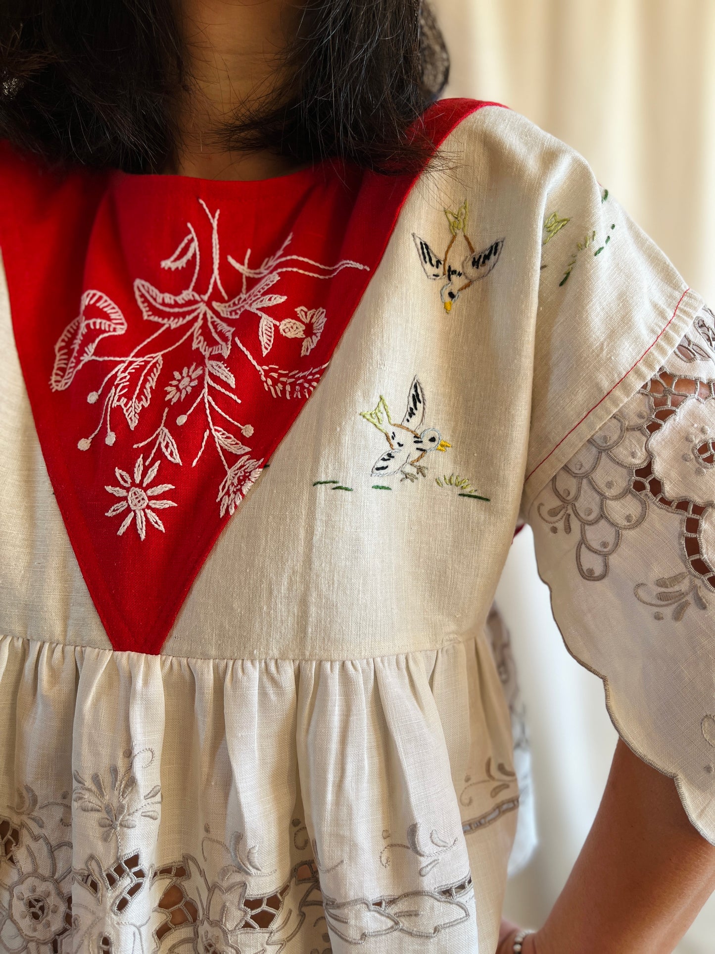 Little birdies patchwork Dolly Blouse