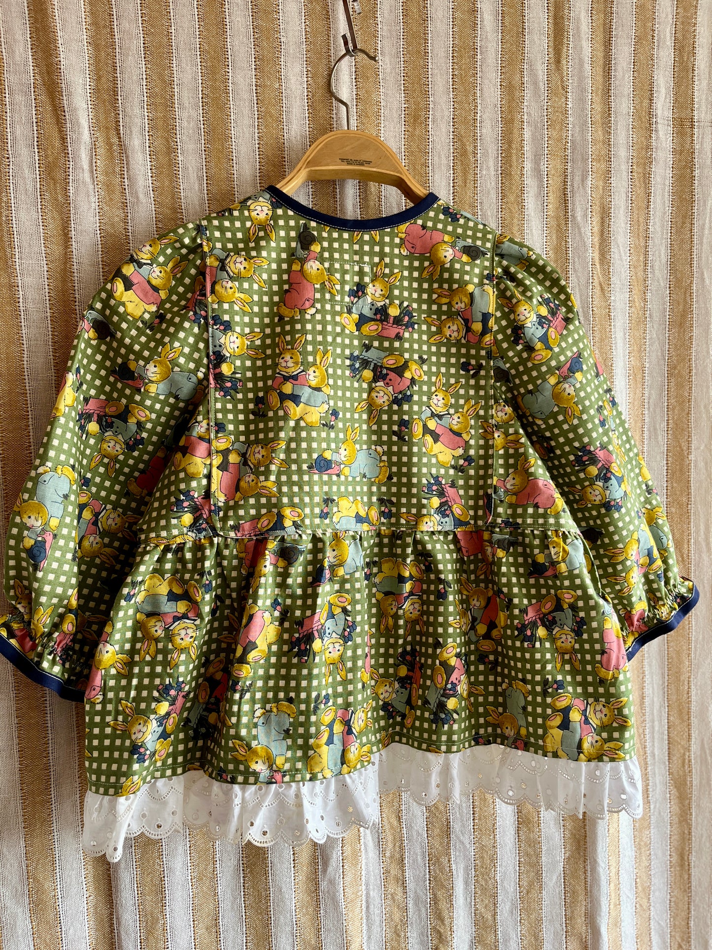 Rabbit and Snail vintage textile Goddess Blouse