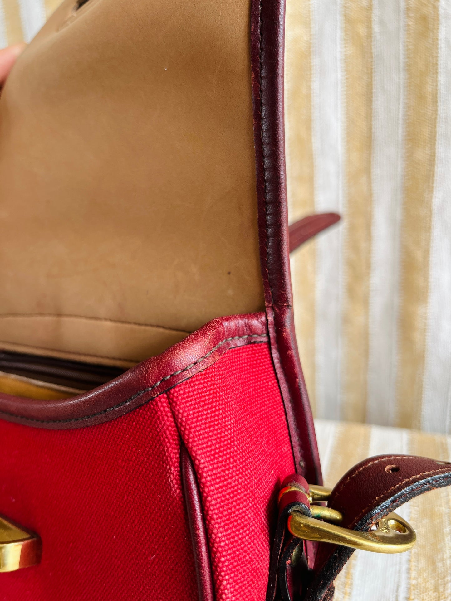 RARE Red Canvas R51 Marble Crossbody Bag