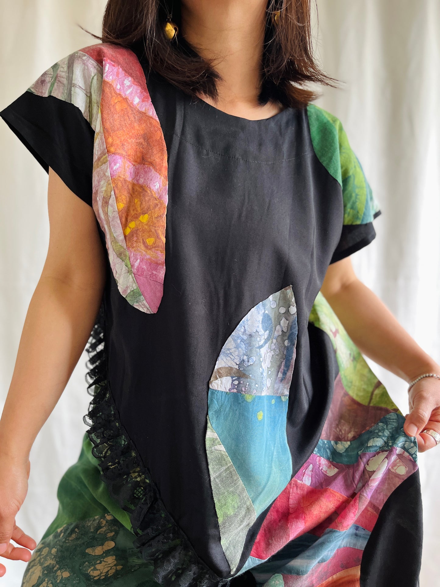 Handmade vintage Geometrical patchwork dress