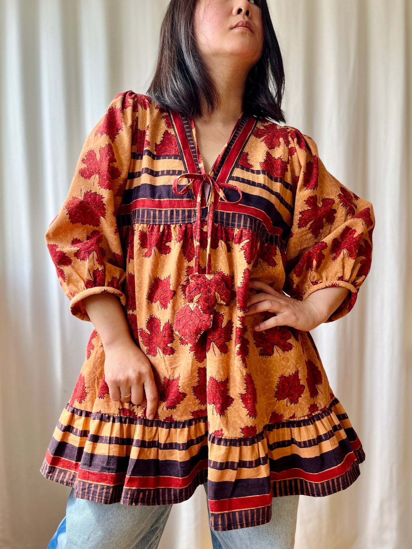 70s inspired Goddess Dress - Autumn