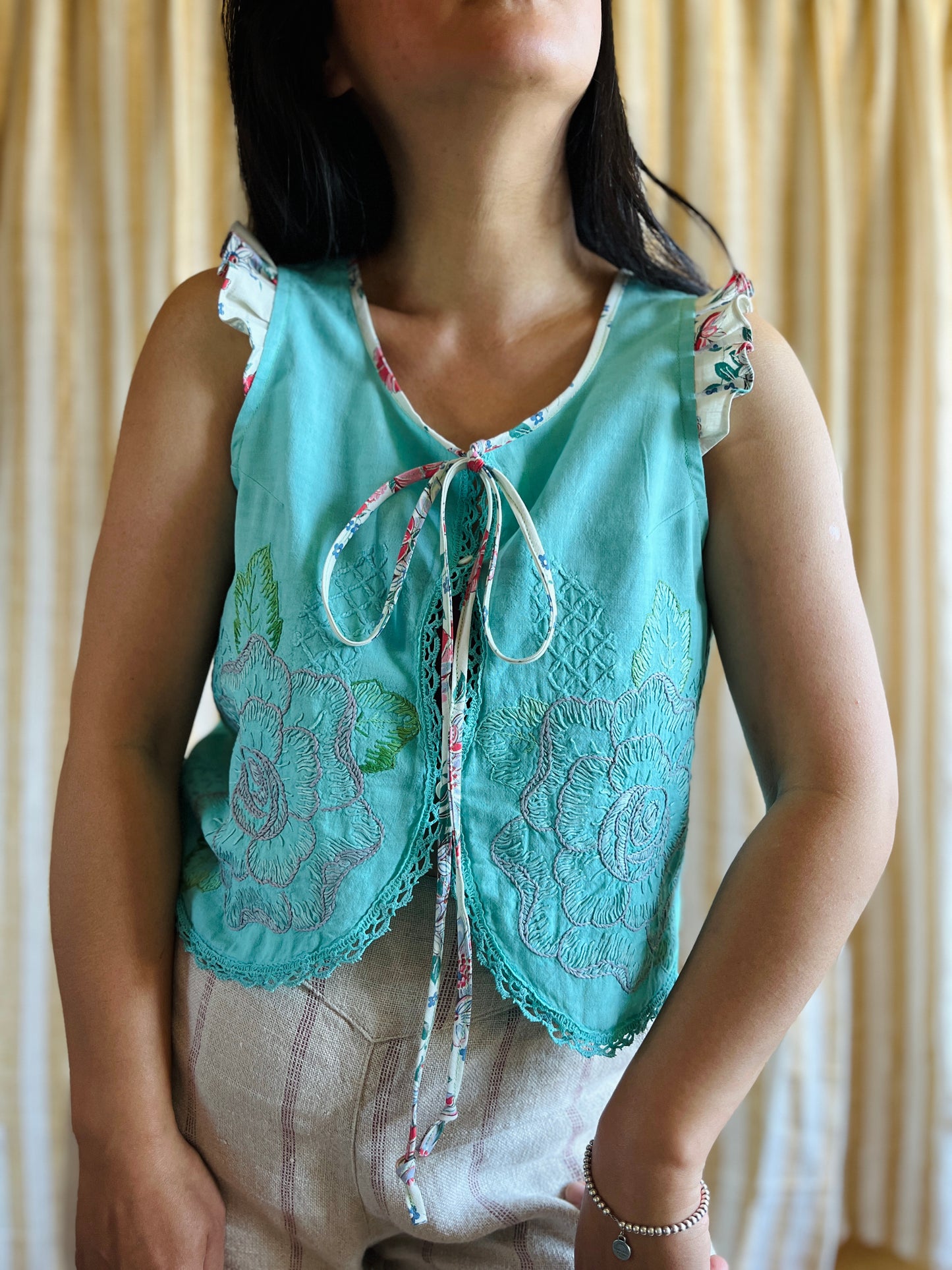 Passion Dyes - turquoise ruffle tank
