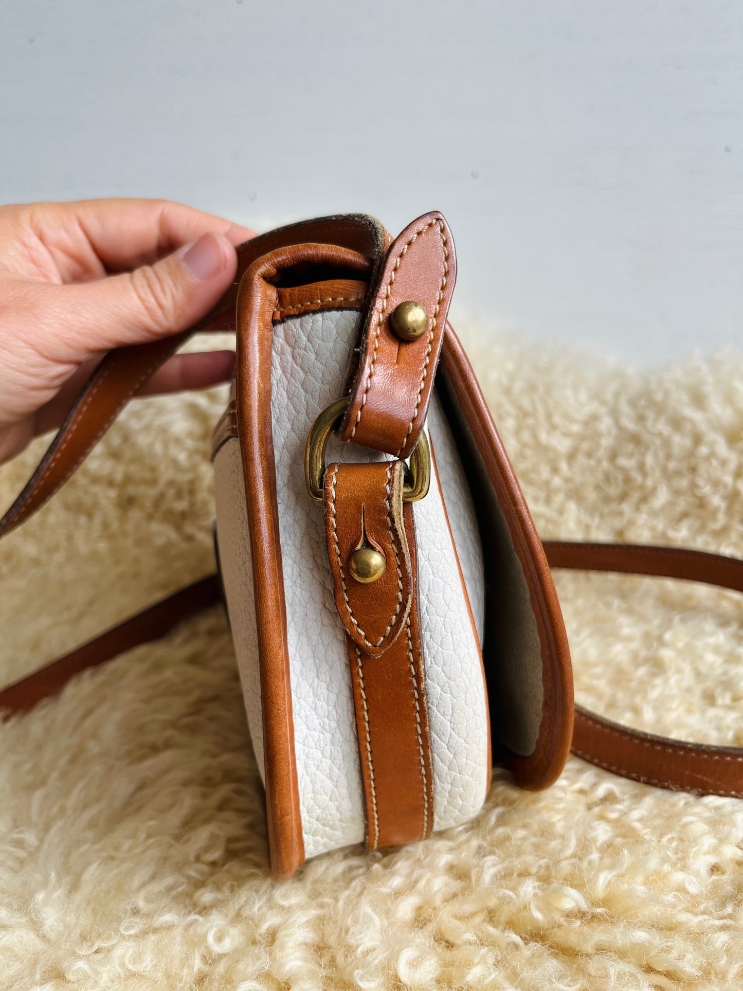 Cream / British Tan R51 Marble Crossbody Bag