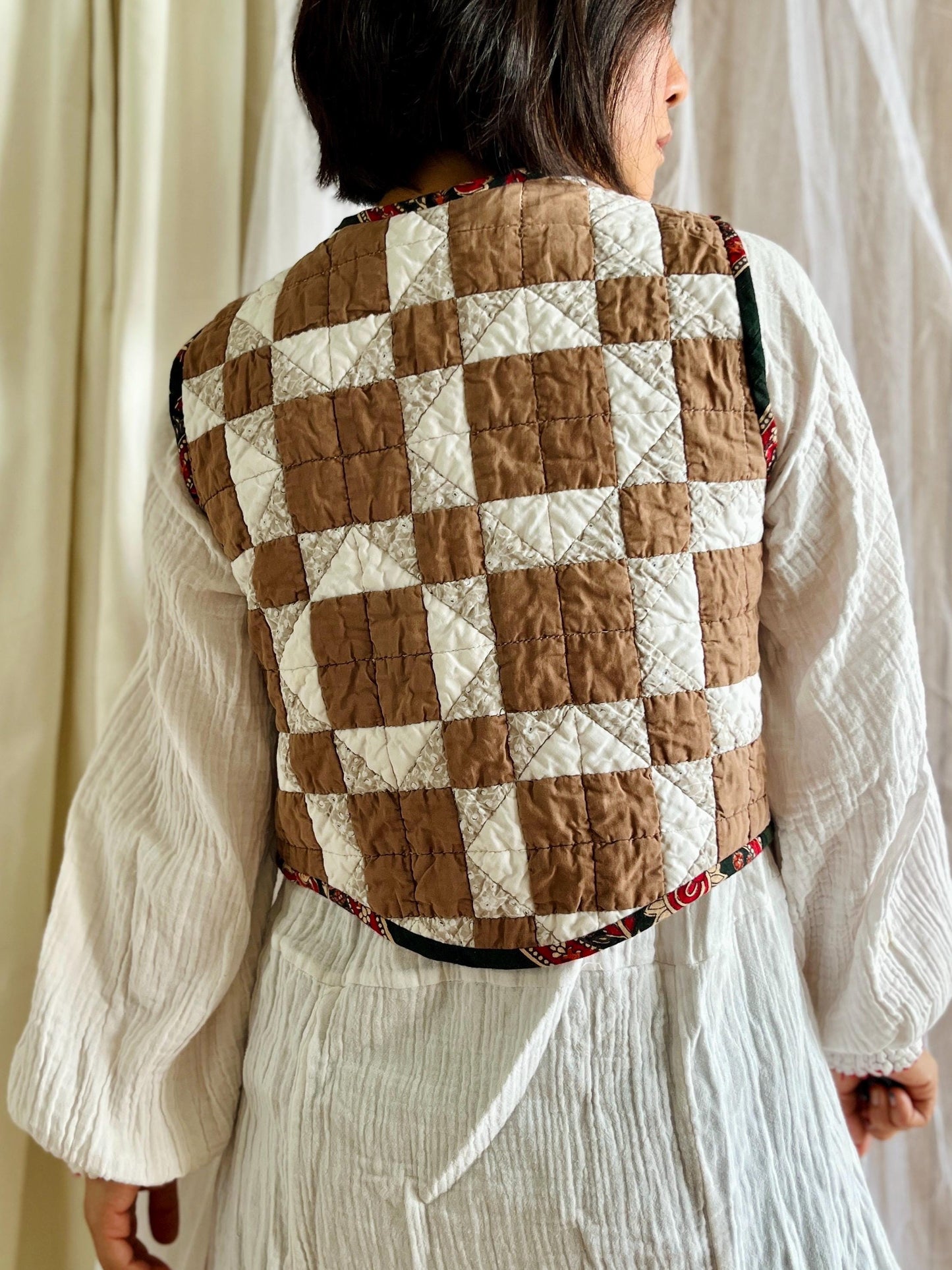 Reversible vintage hand quilted waistcoat