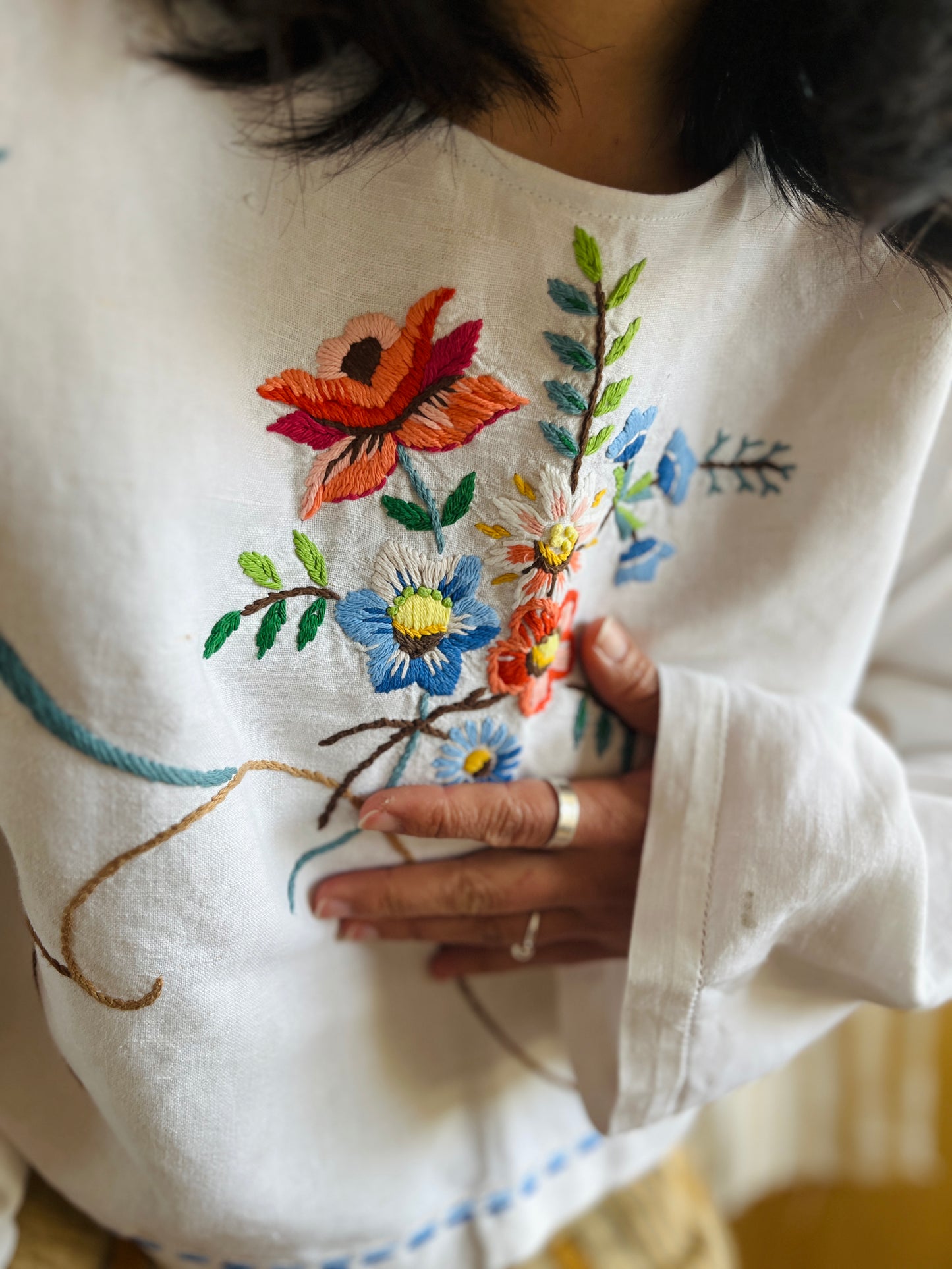 Nordic floral Blouse - Long sleeves