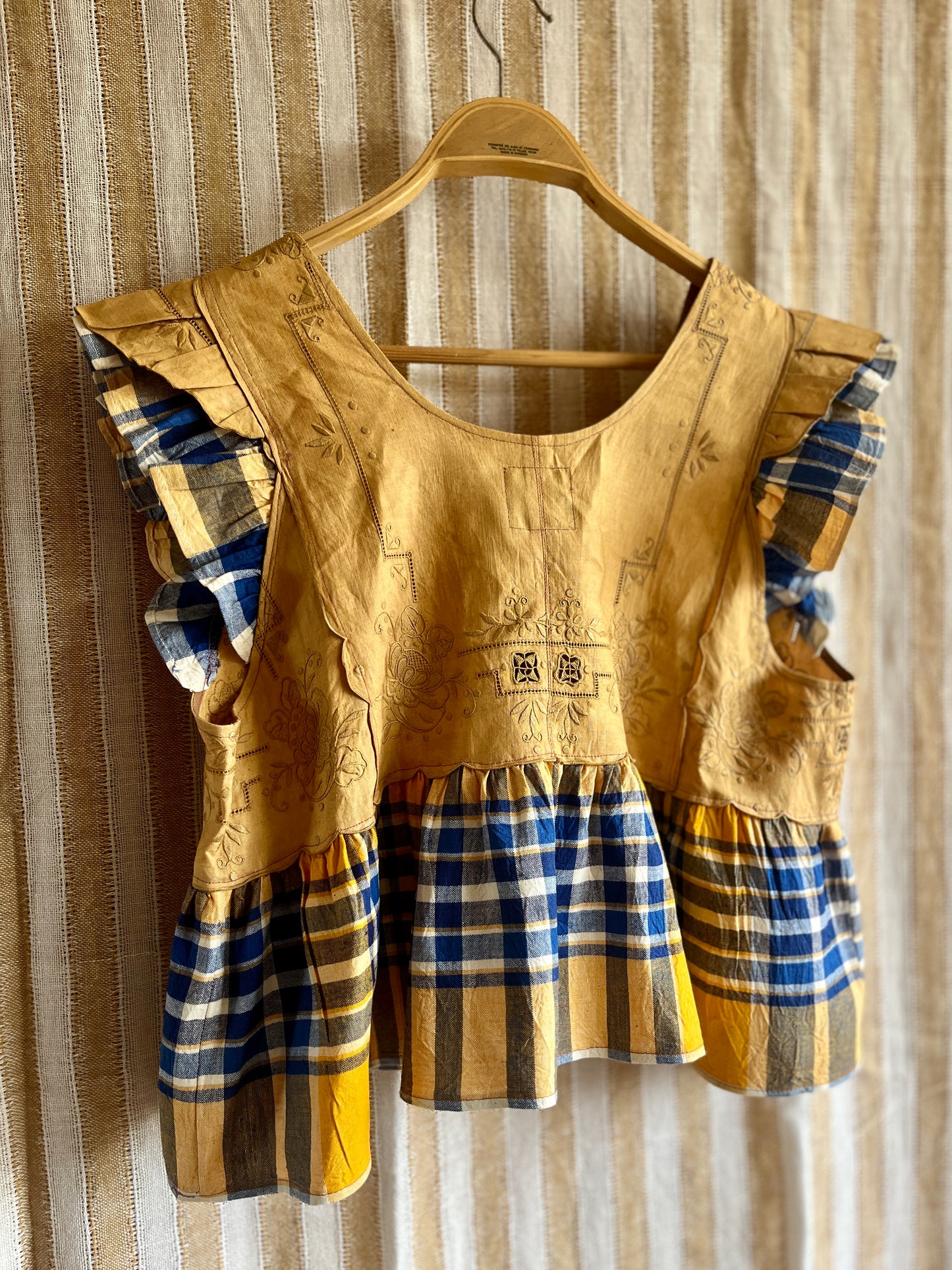 Passion Dyes - Gold gingham double ruffled Dolly