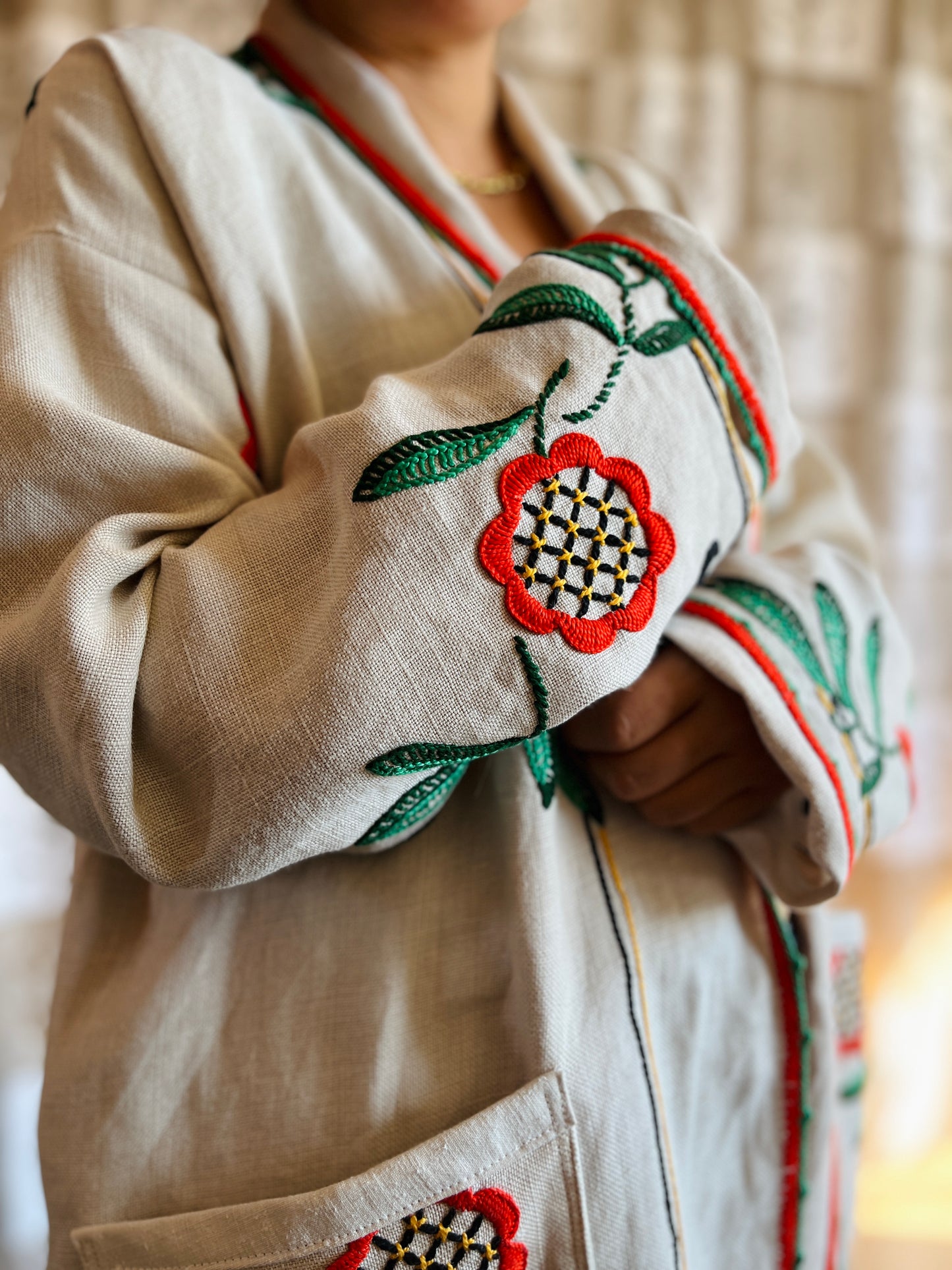 Linen long kimono